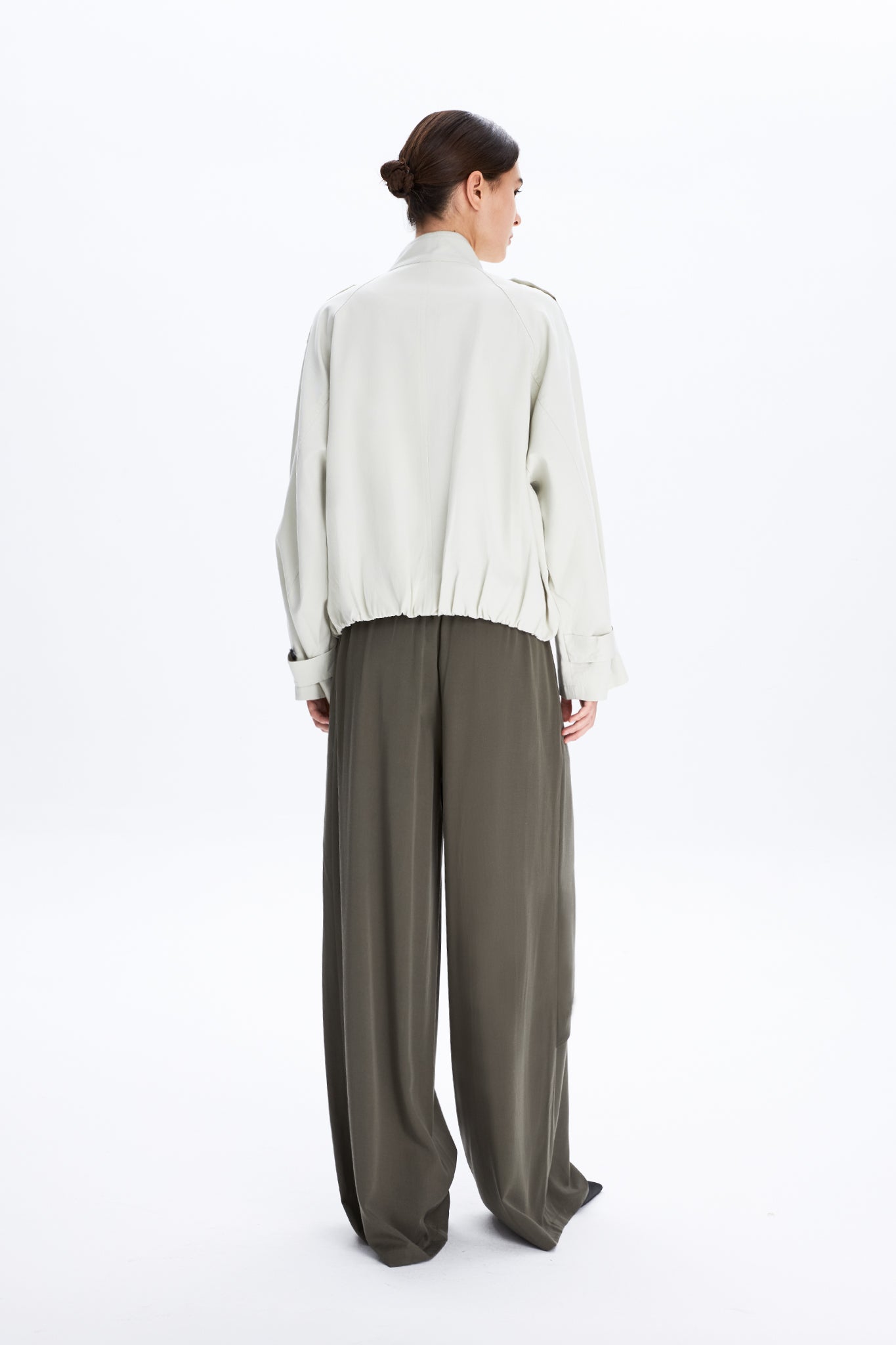 Wide Leg Front Wrap Trousers With Double D Ring