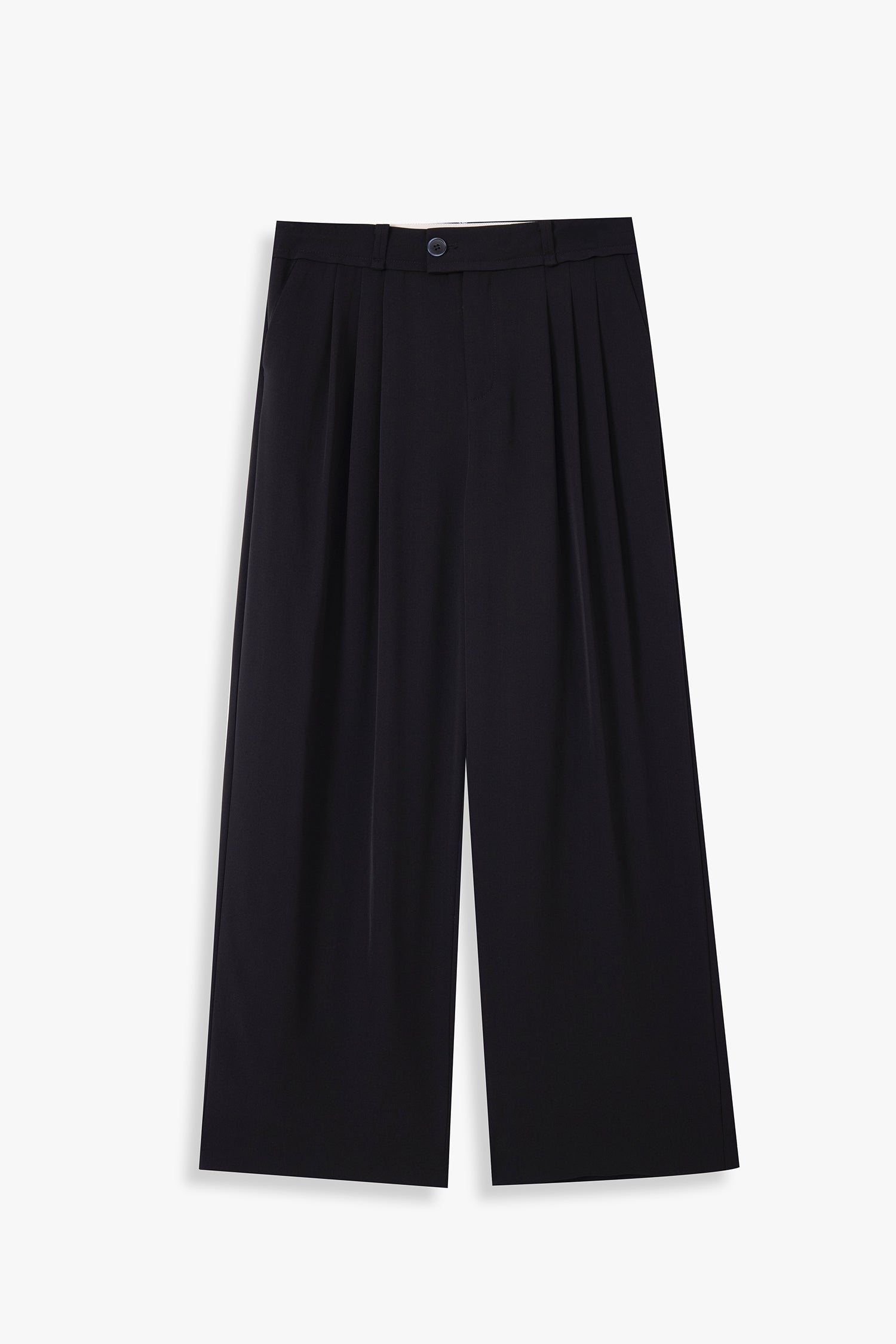 Pleated Wide-Leg Trousers