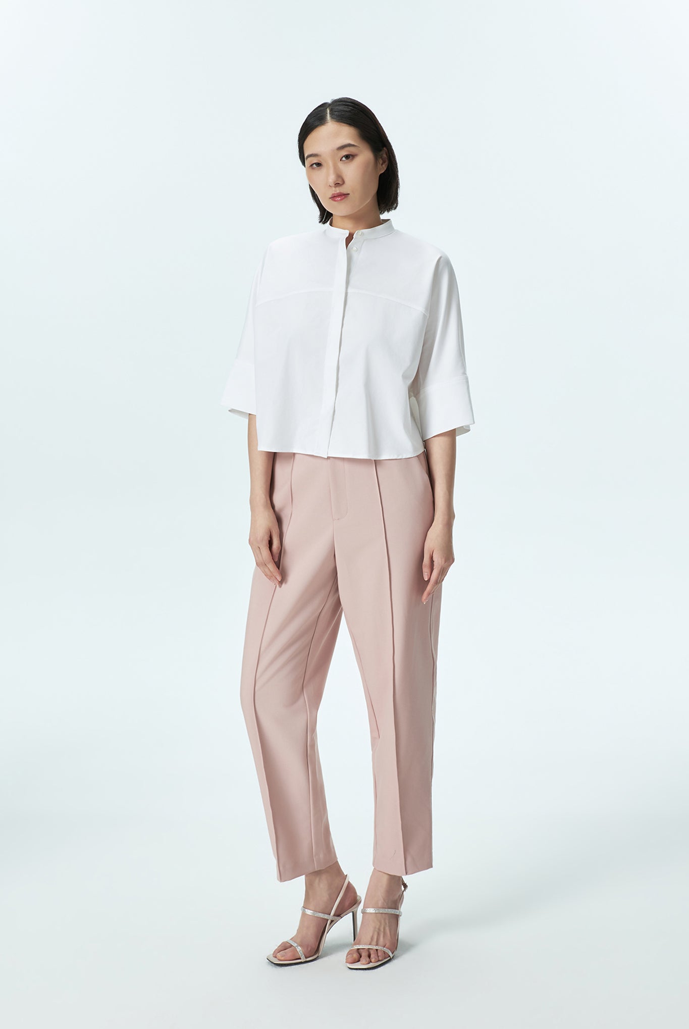 Straight Pants with Pintucks