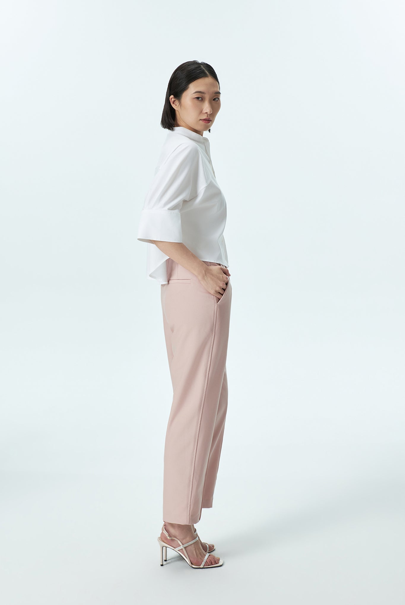 Straight Pants with Pintucks