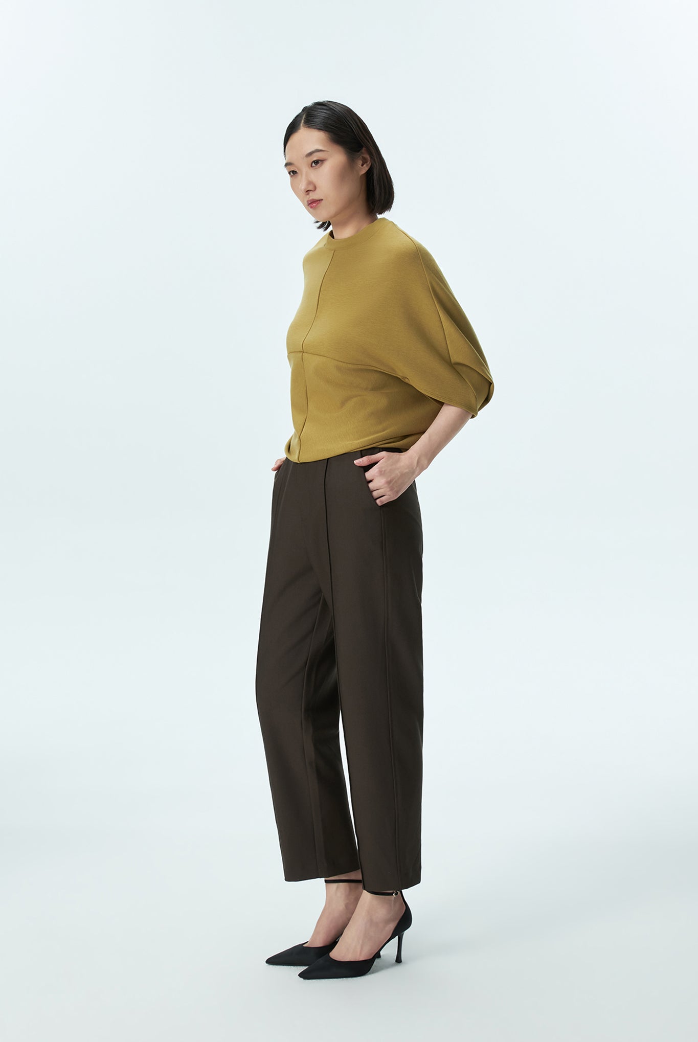 Straight Pants with Pintucks