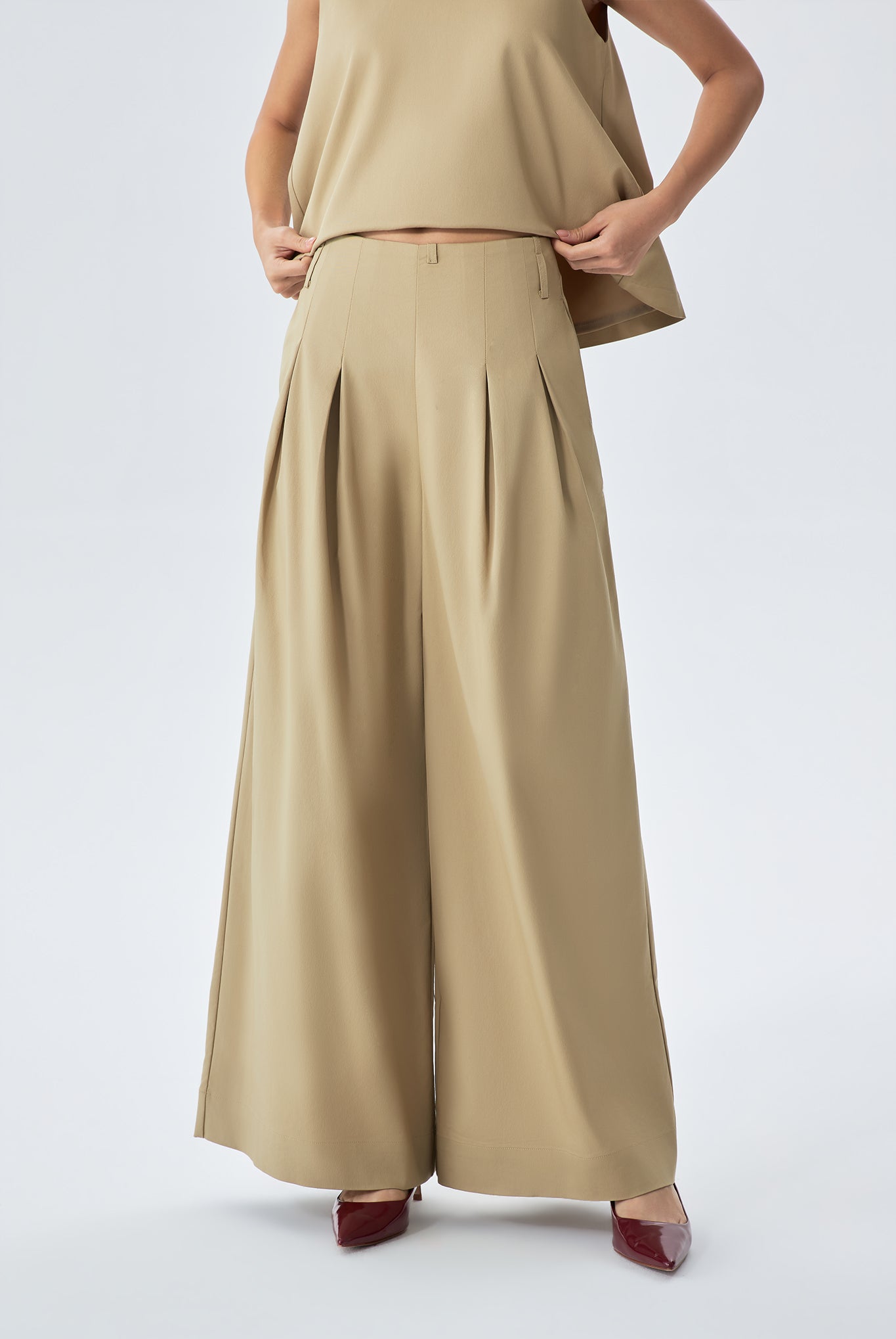 Carly Wide Leg Pants with Rope Belt