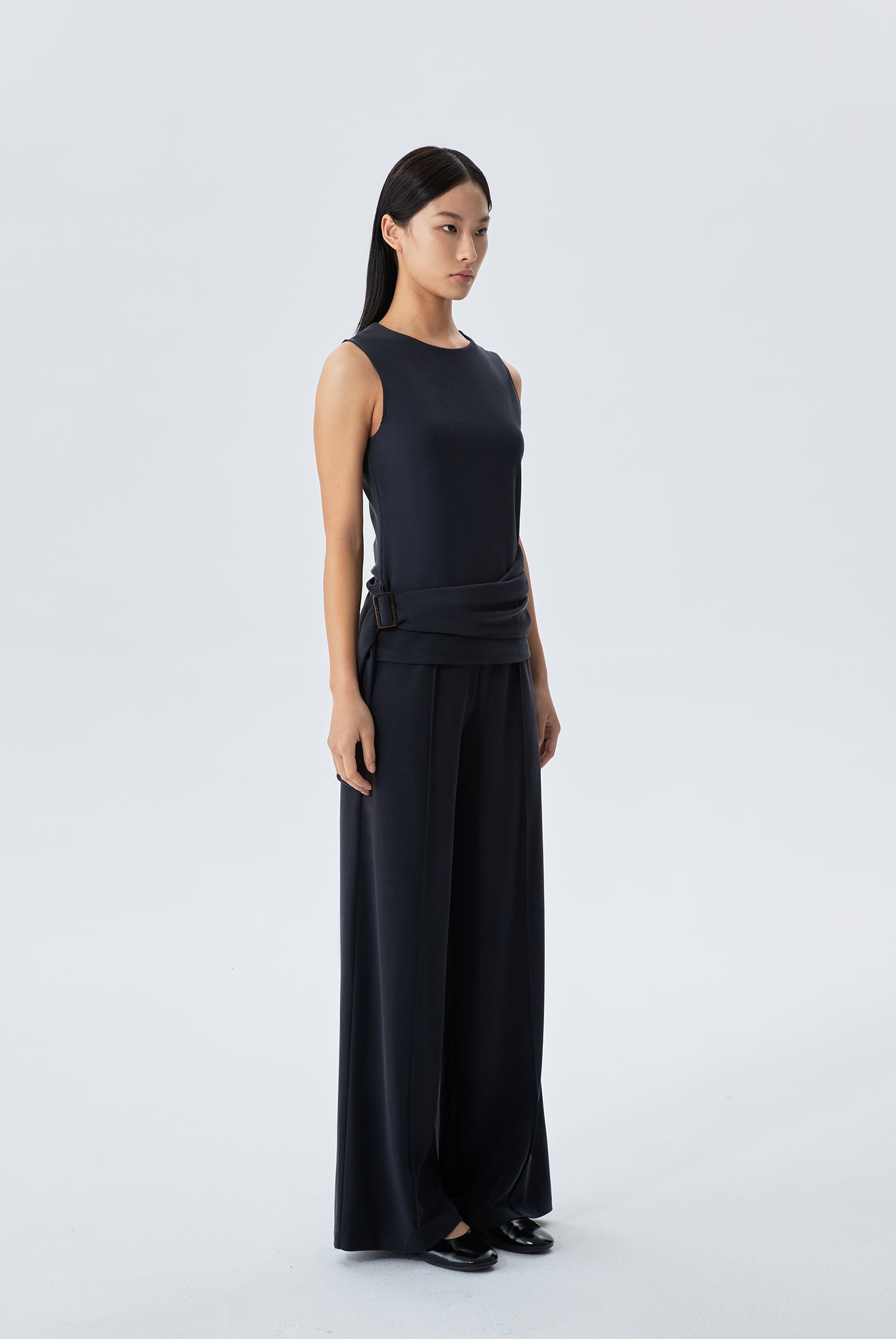 Layla Pintuck Wide Leg Jogger Pants