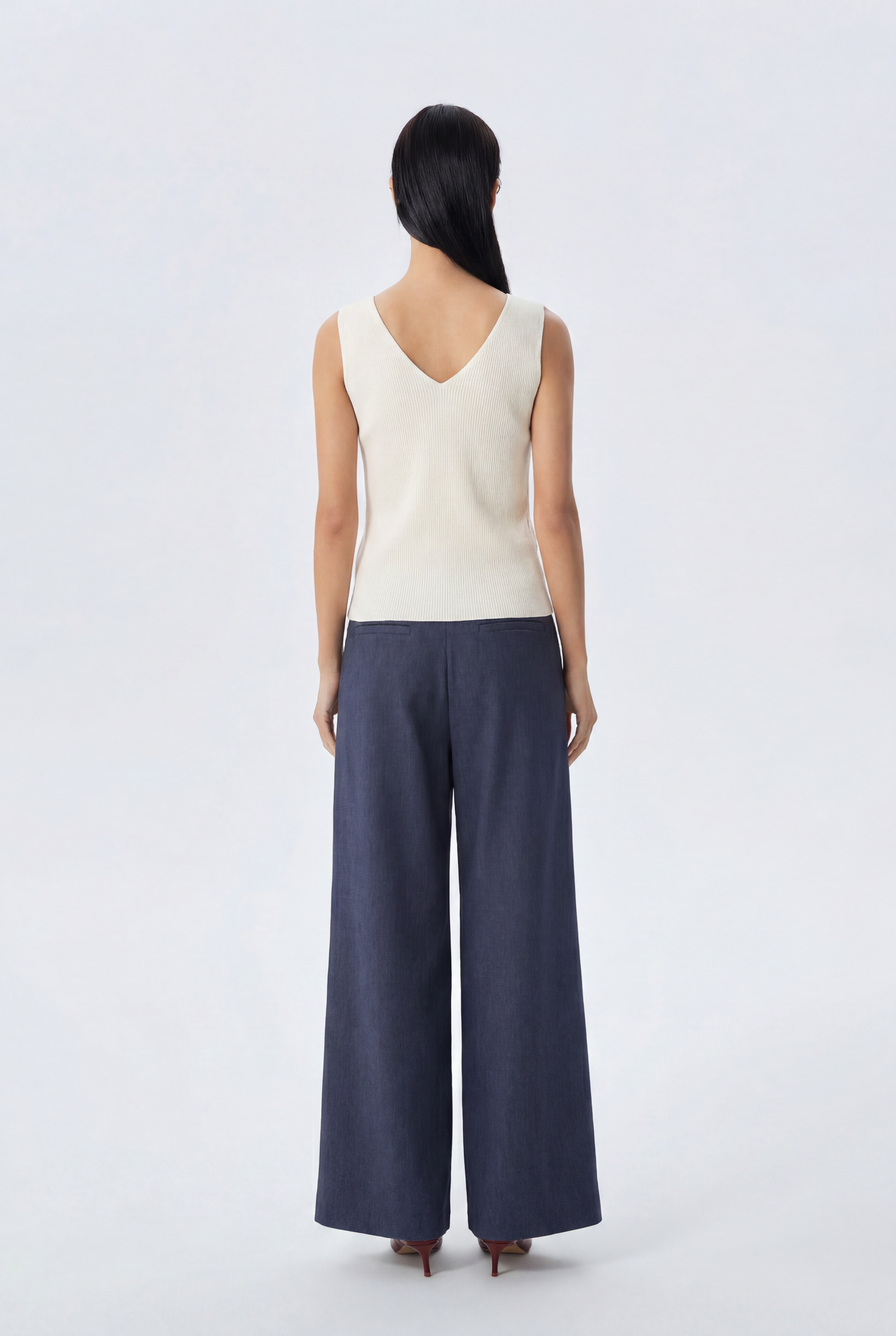 Claire Wrap Front Wide Leg Trousers