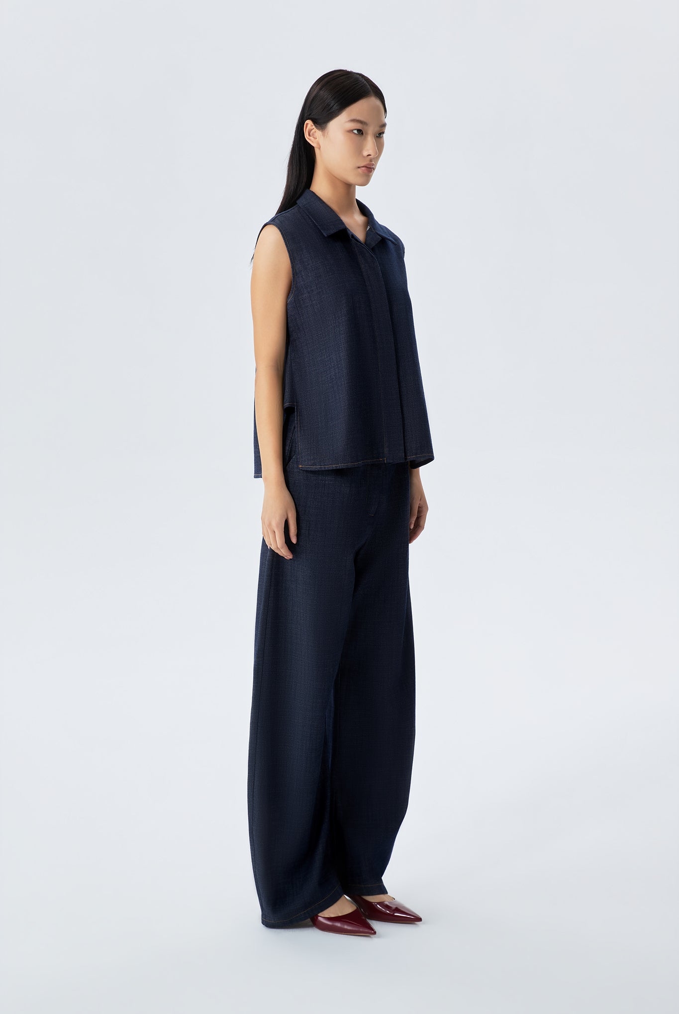 Ellie Denim Barrel Cut Trousers