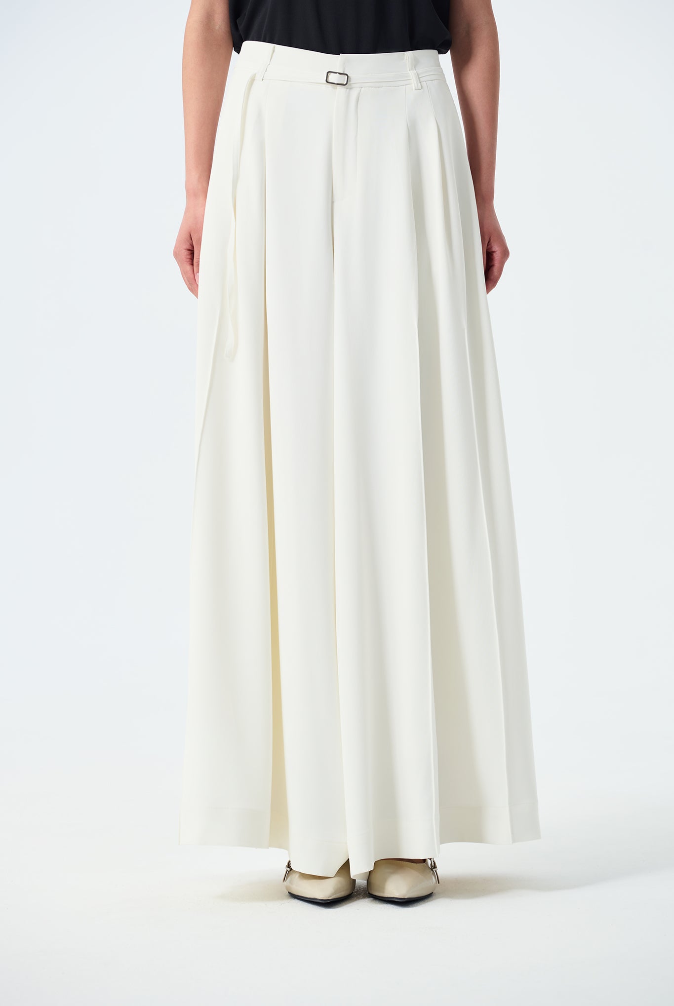 Gloria Pleated Wrap-Front Skirt