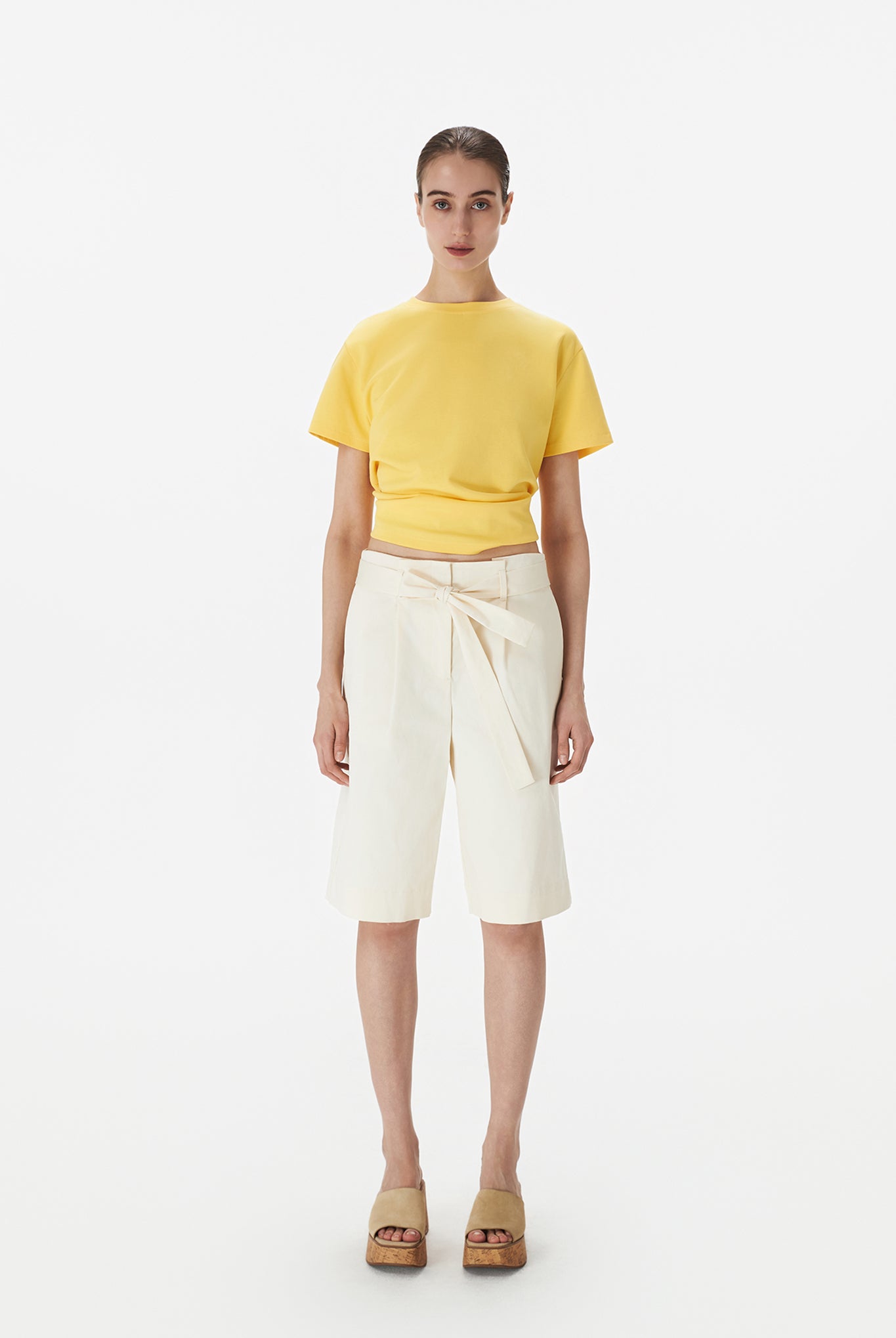 Pleated City Bermuda Shorts