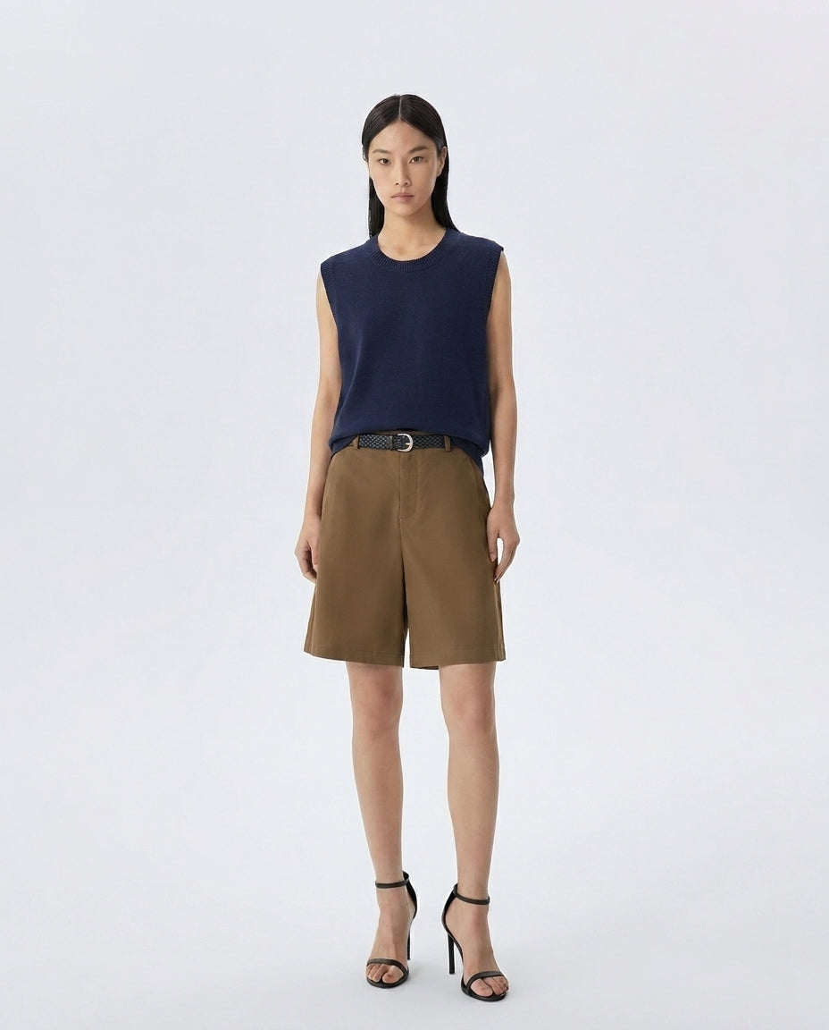 Joan Cotton Front Seam Shorts