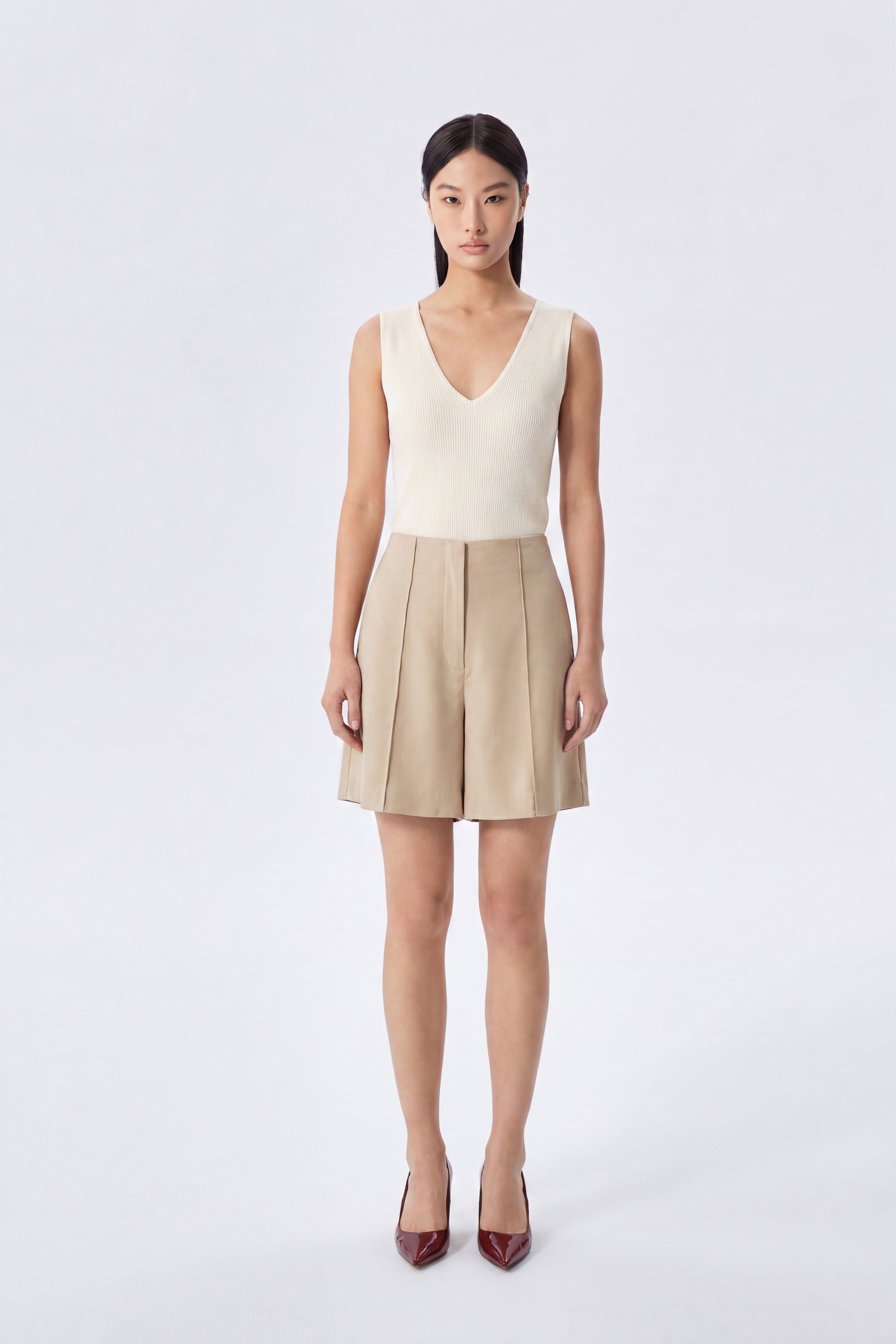 Tala Tailored Shorts with Pintucks