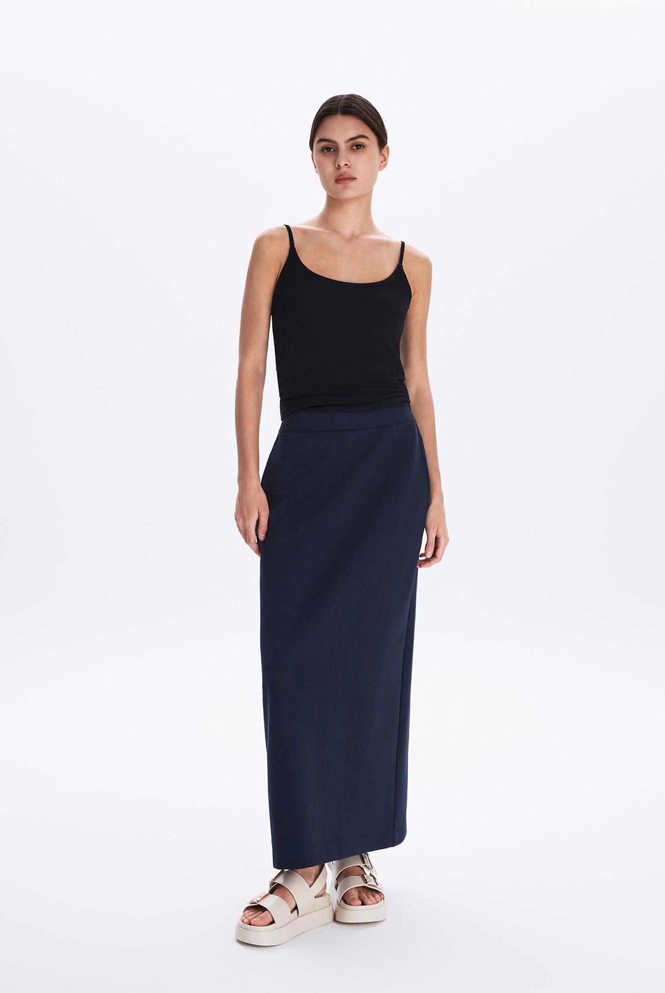 Jersey Knit Straight Skirt