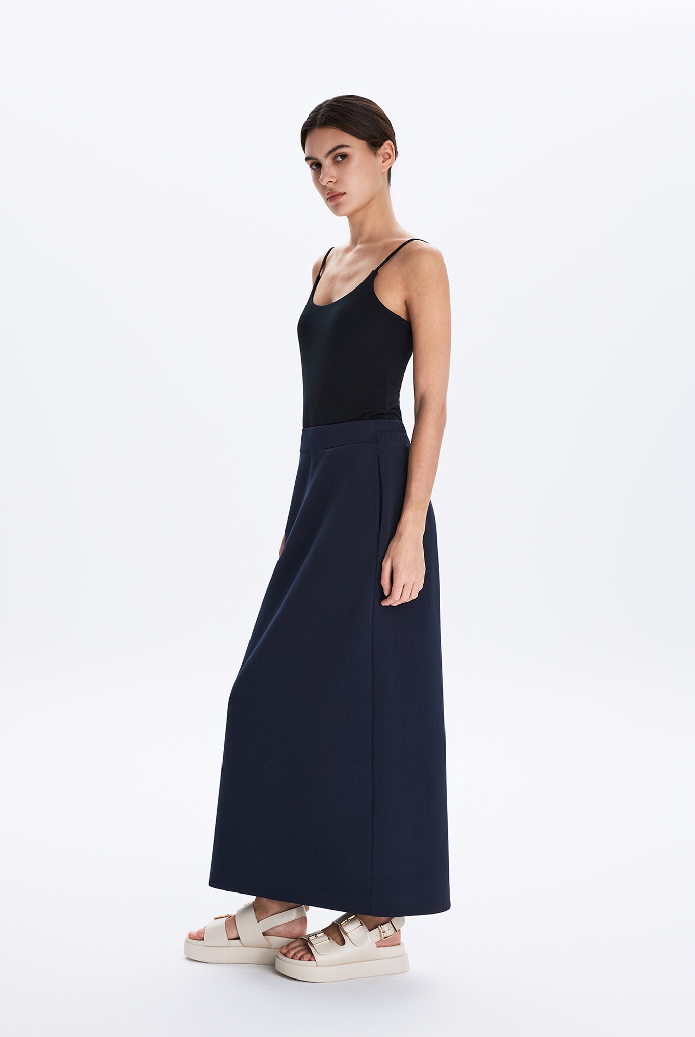 Jersey Knit Straight Skirt