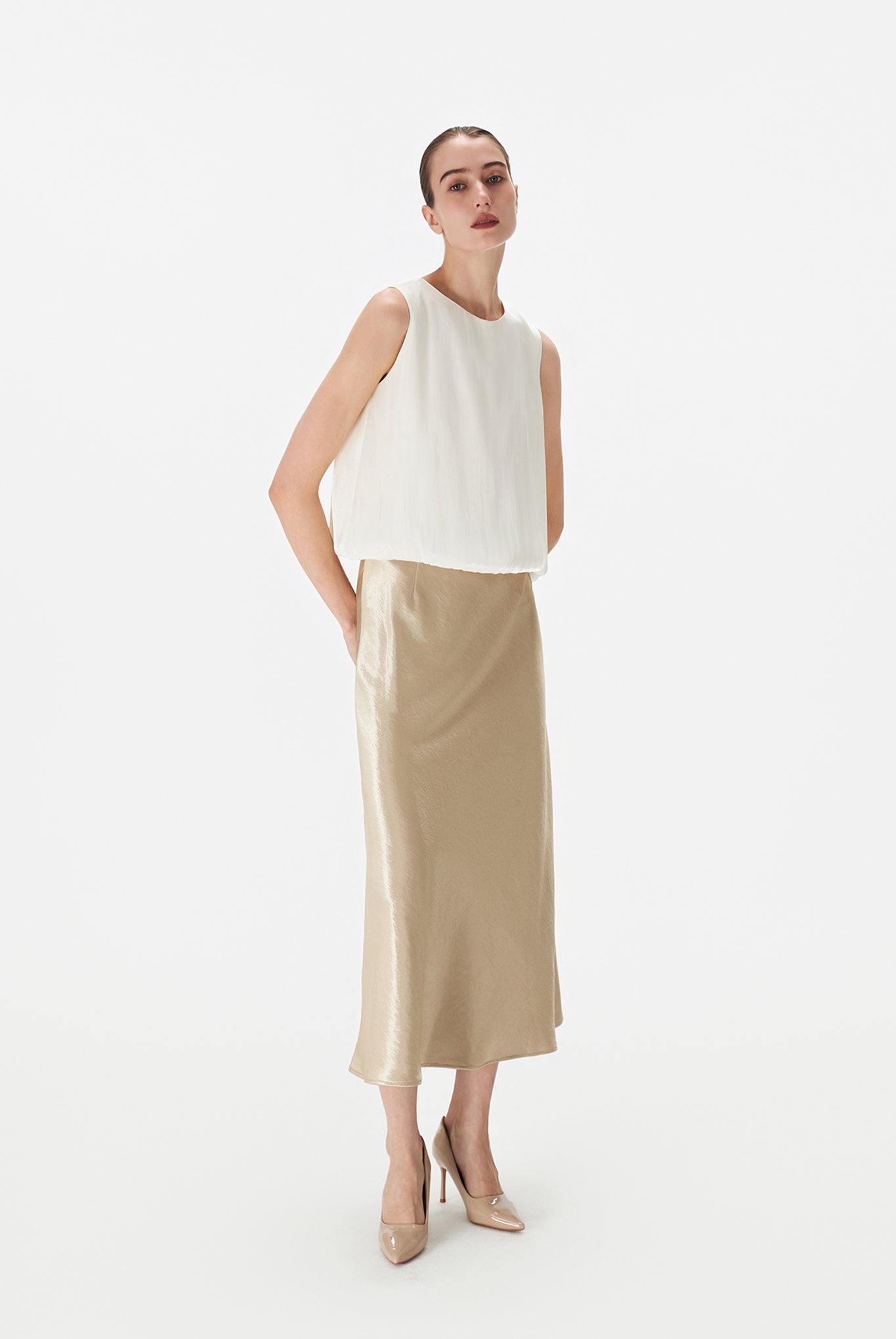 Bias Satin Skirt