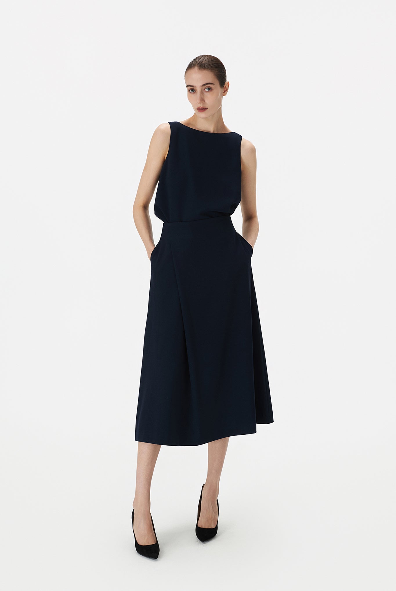 A-Line Skirt With Front Pleat