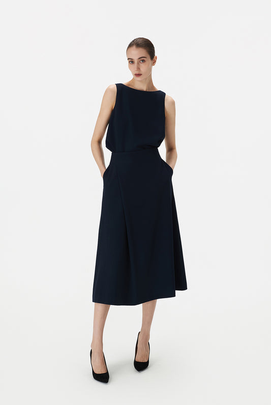 A-Line Skirt With Front Pleat