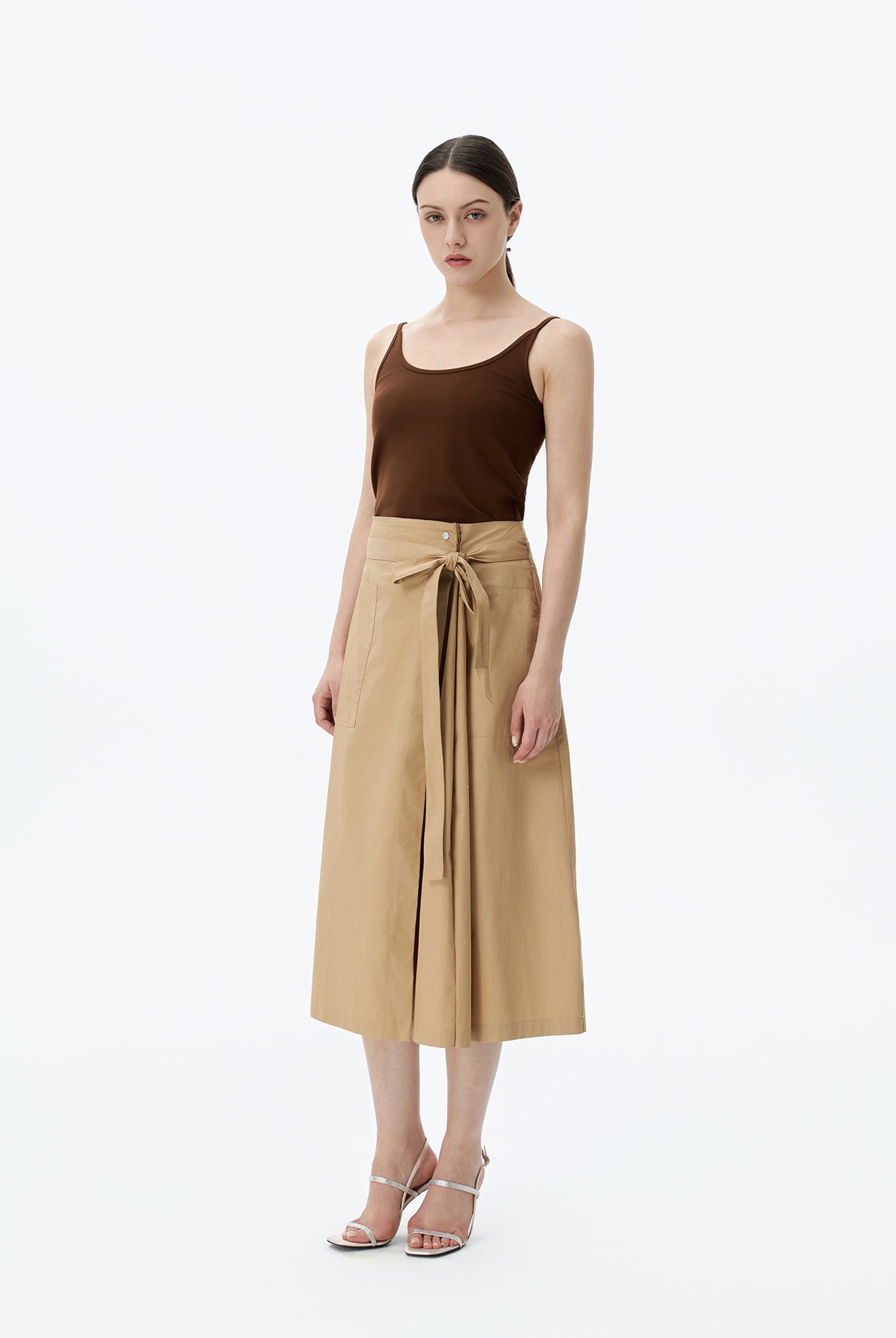 Asymmetric Pleated Skirt