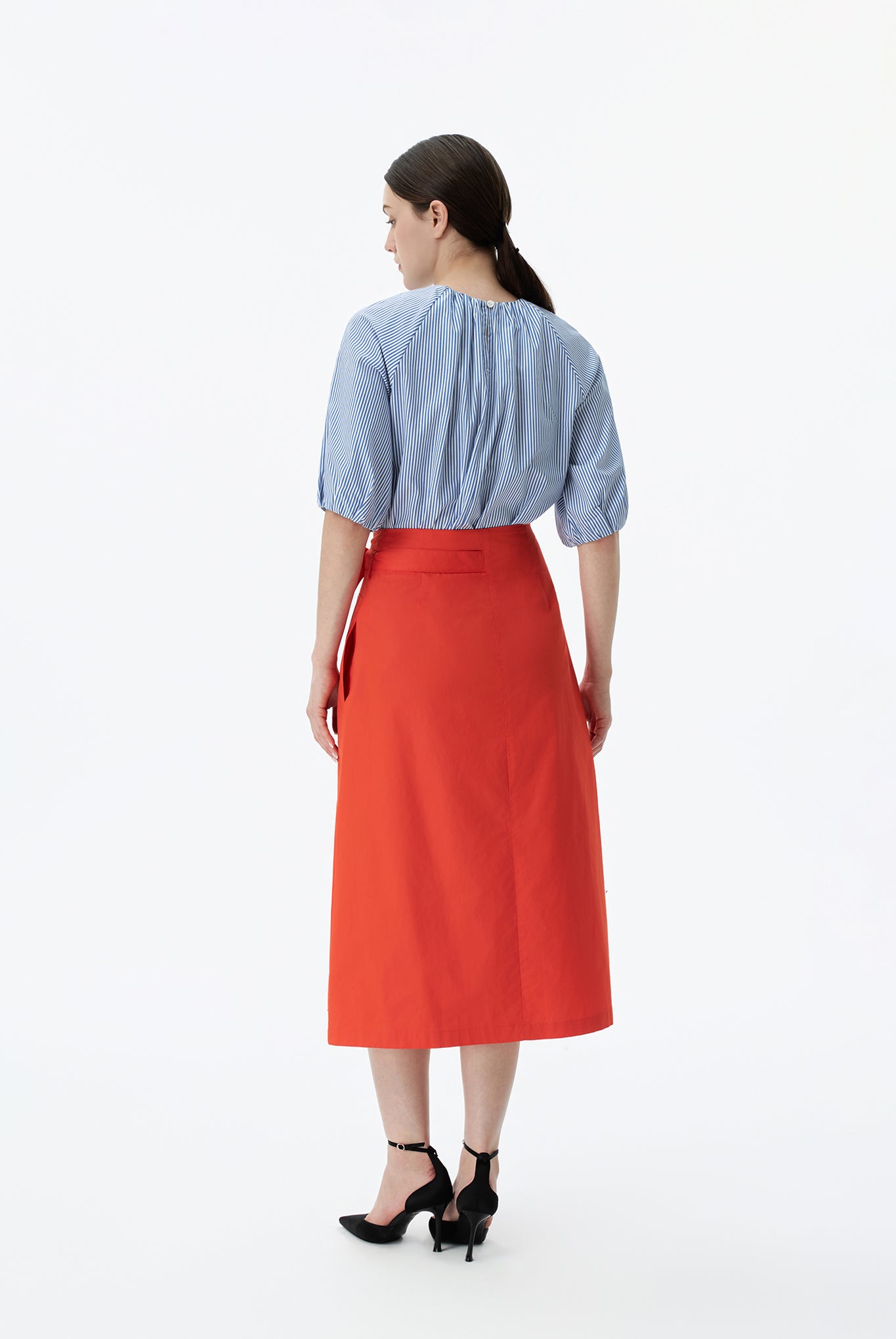 Asymmetric Pleated Skirt