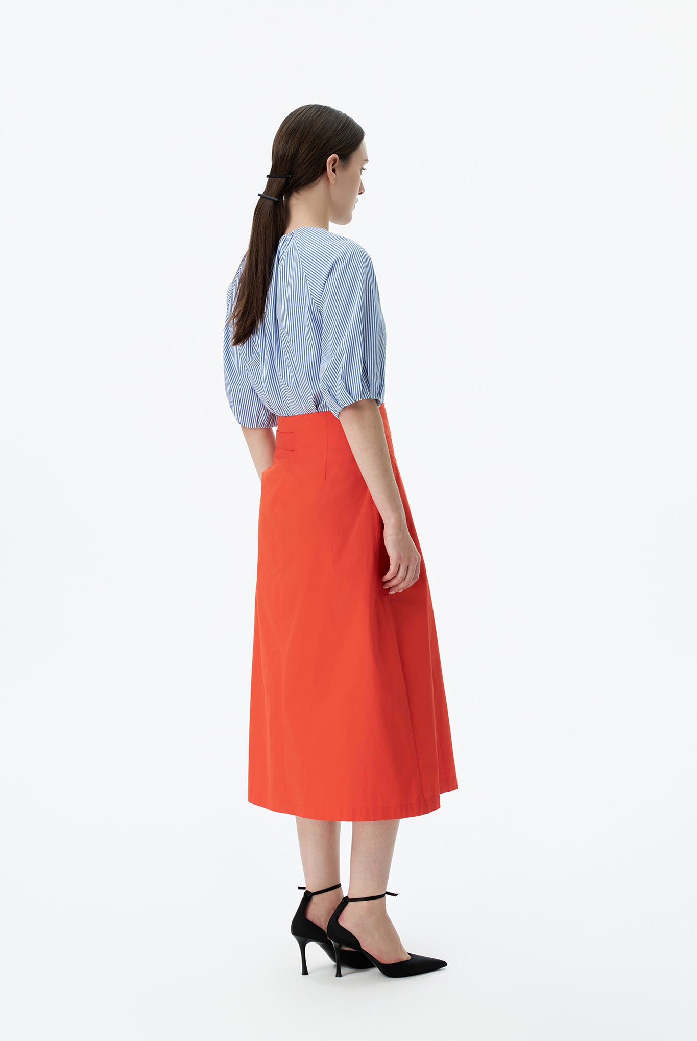 Asymmetric Pleated Skirt