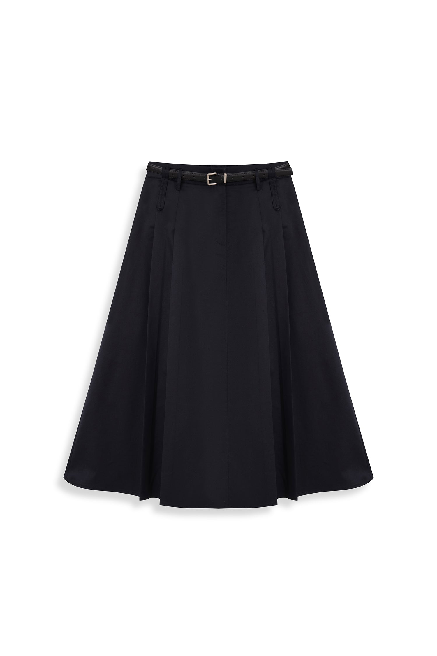 A-line Pleated Skirt with Belt
