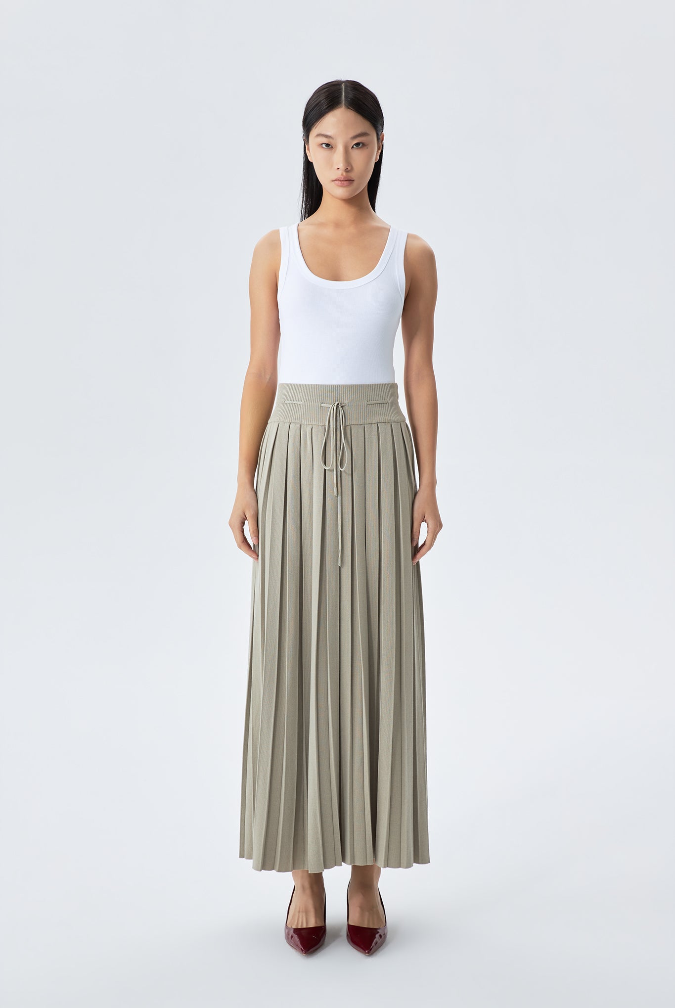 Pleated Midi Skirt