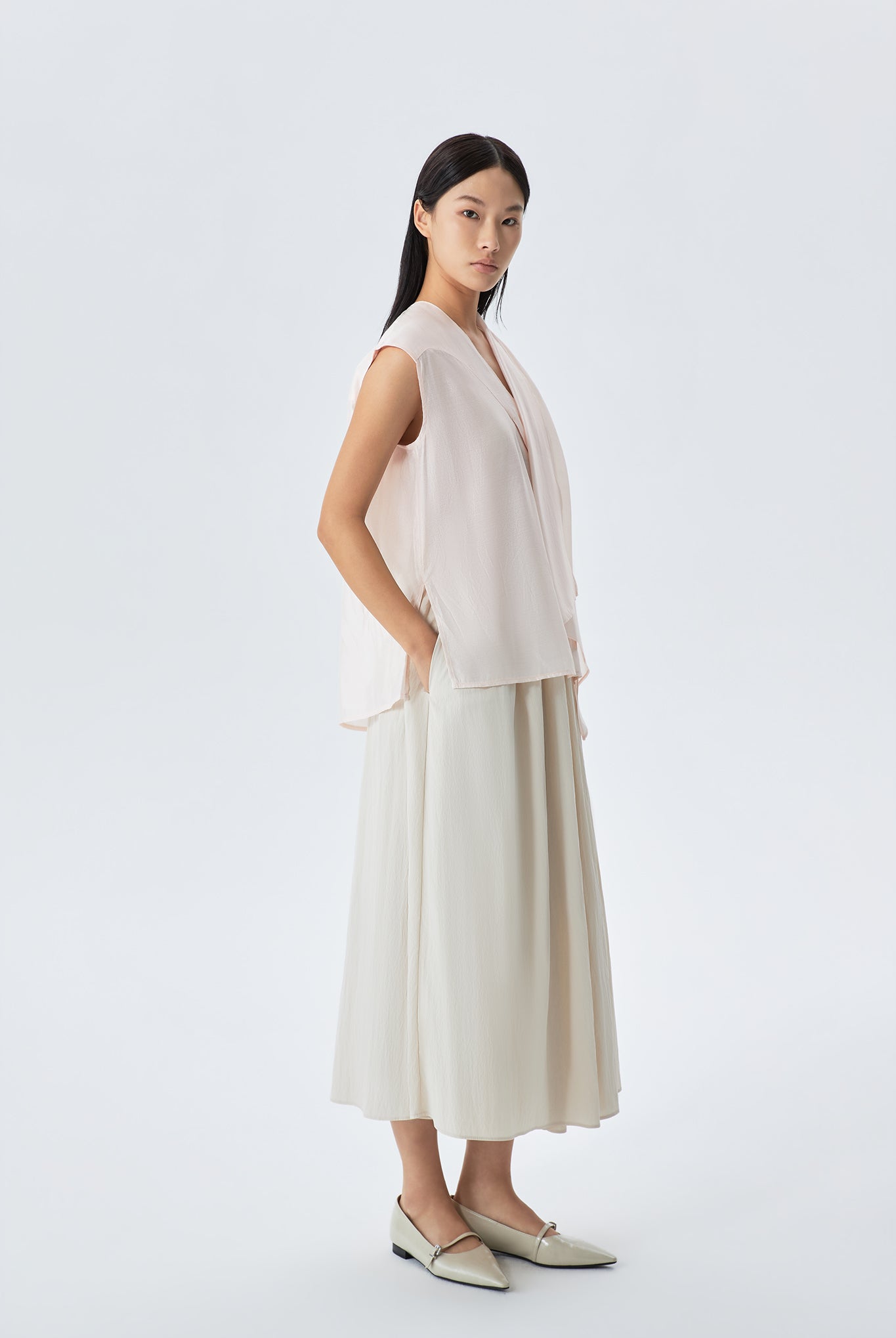 Aster Gathered A-Line Wrap Skirt