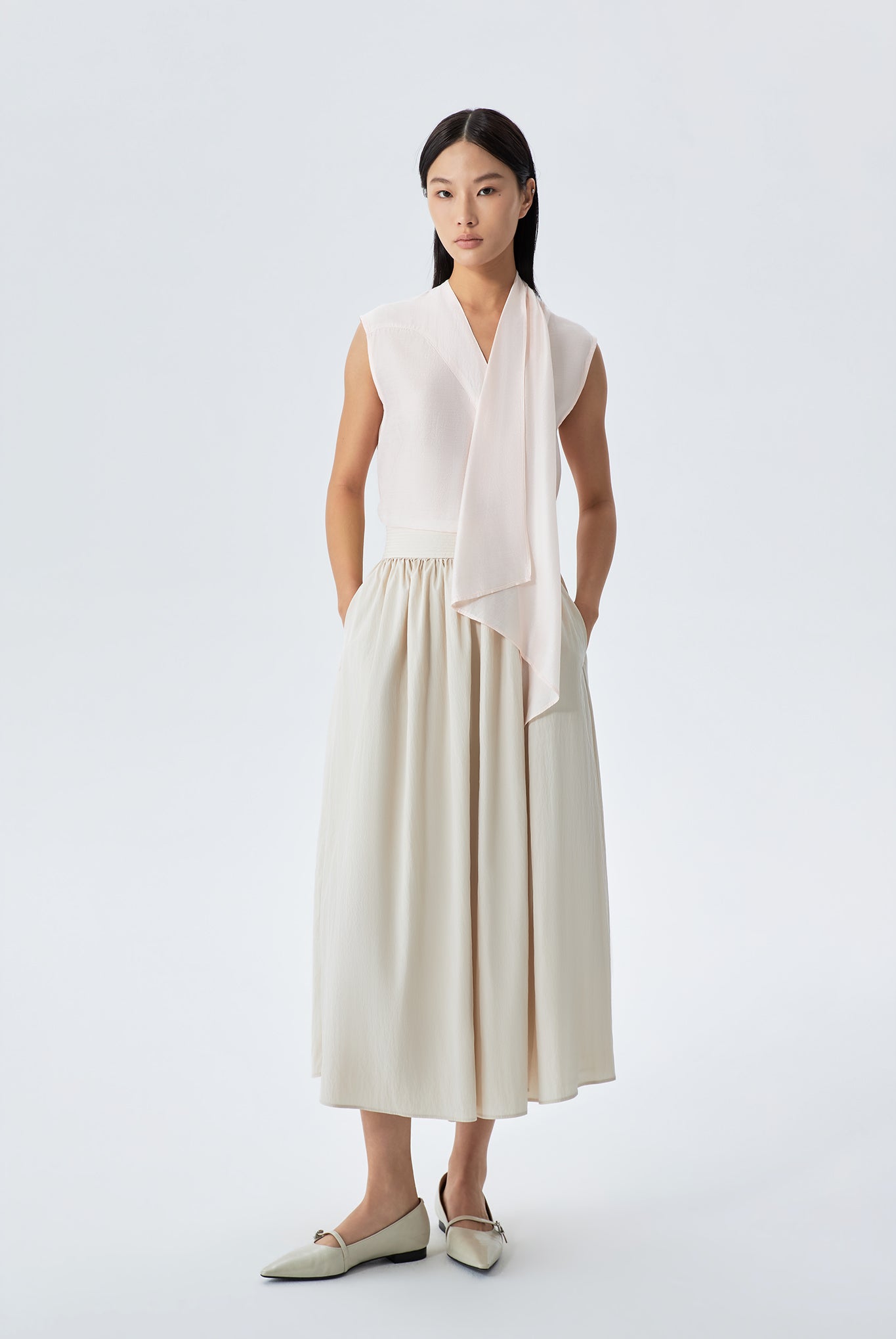 Aster Gathered A-Line Wrap Skirt