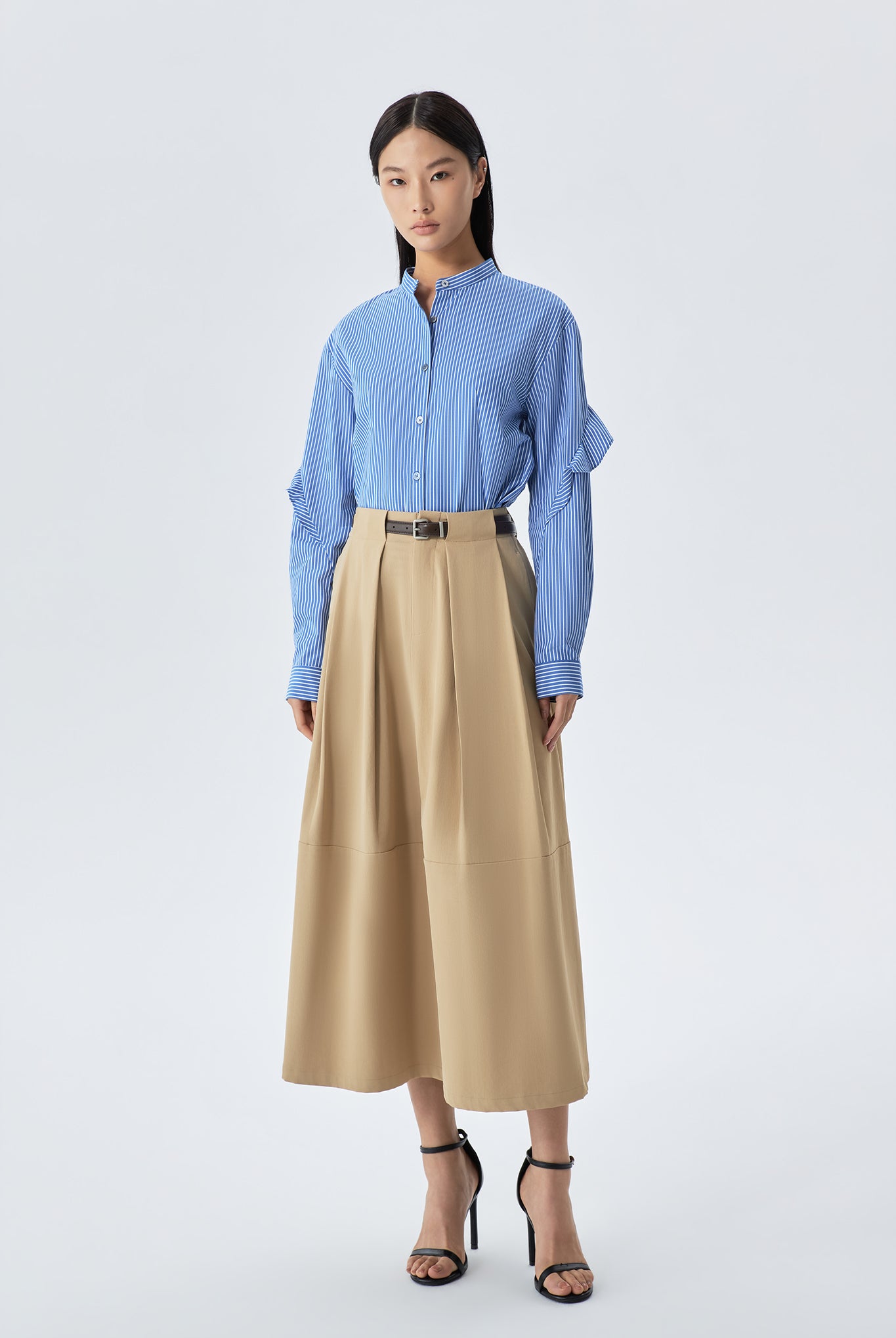 Irene A-Line City Skirt With Belt