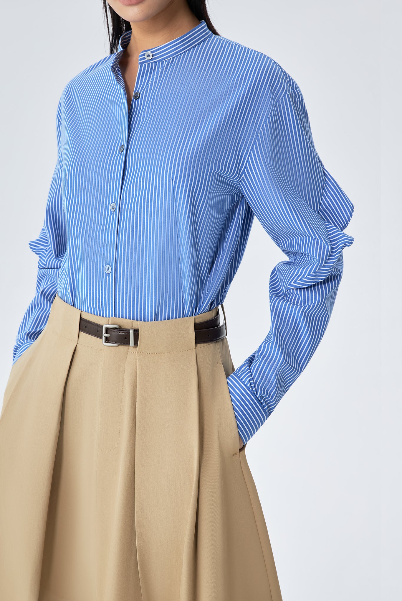 Irene A-Line City Skirt With Belt