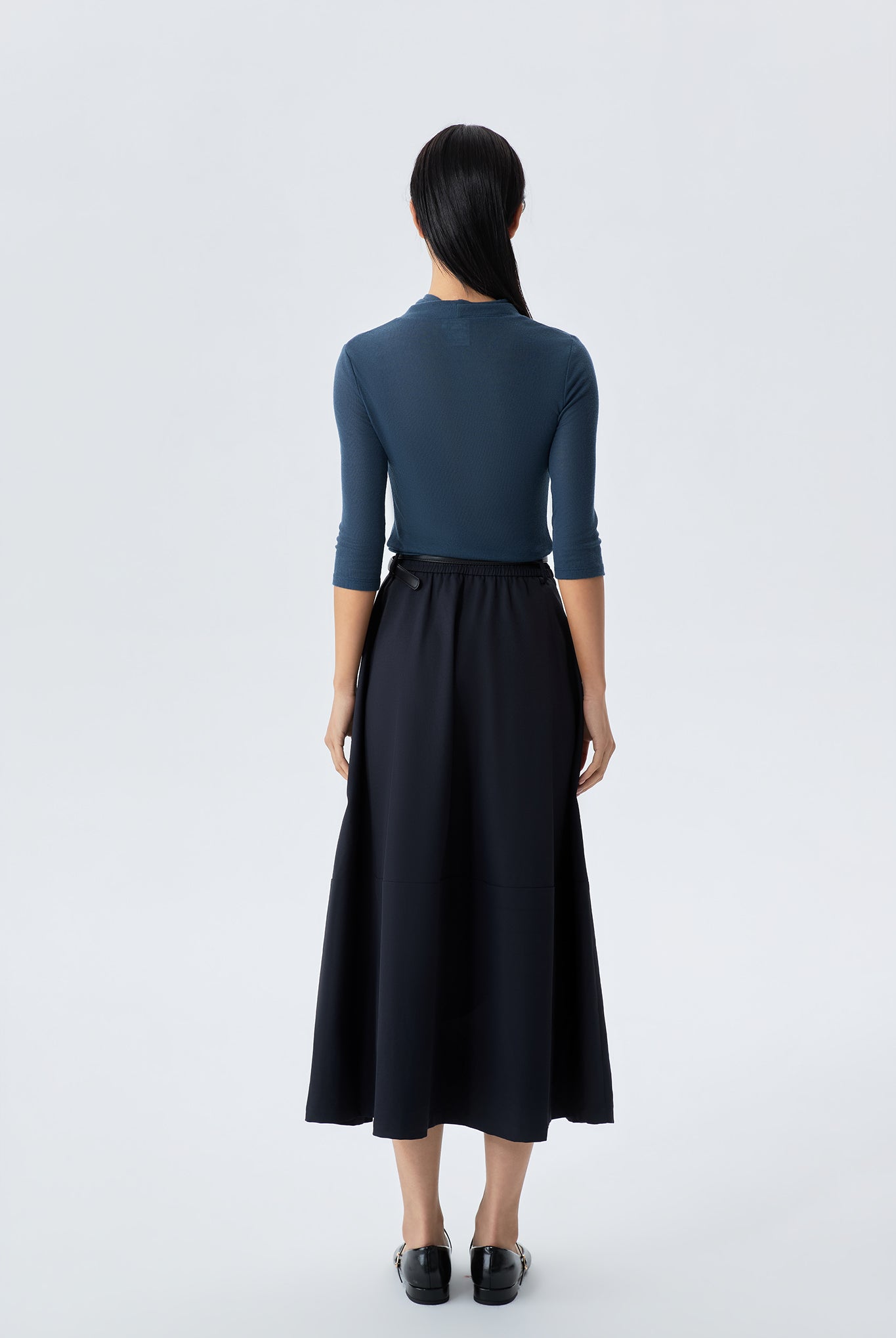 Irene A-Line City Skirt With Belt