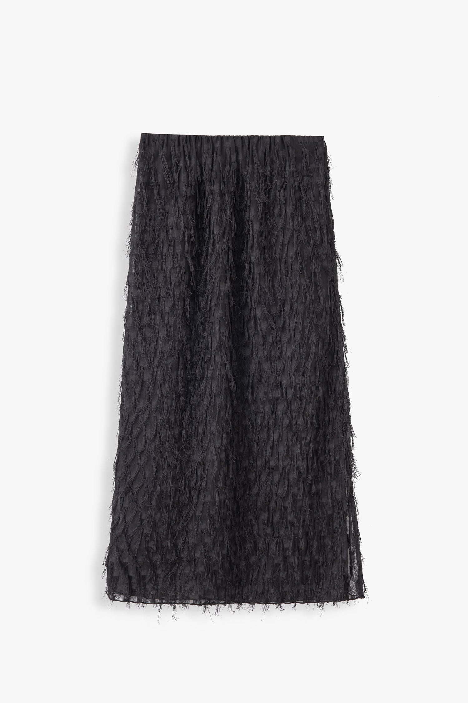 Kimmy Fringe Textured Midi Skirt