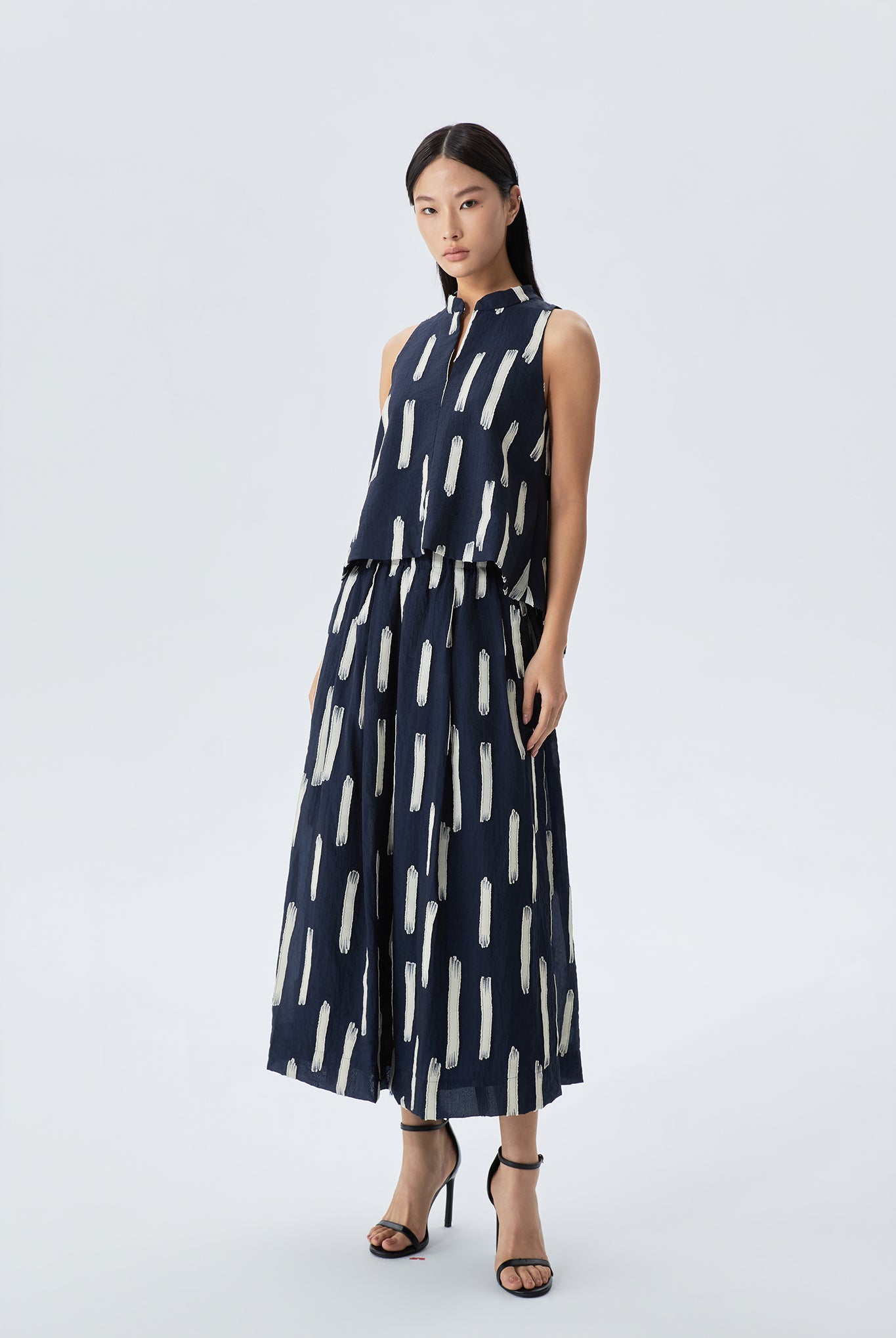 Tate Brush-stroke Lined Skirt