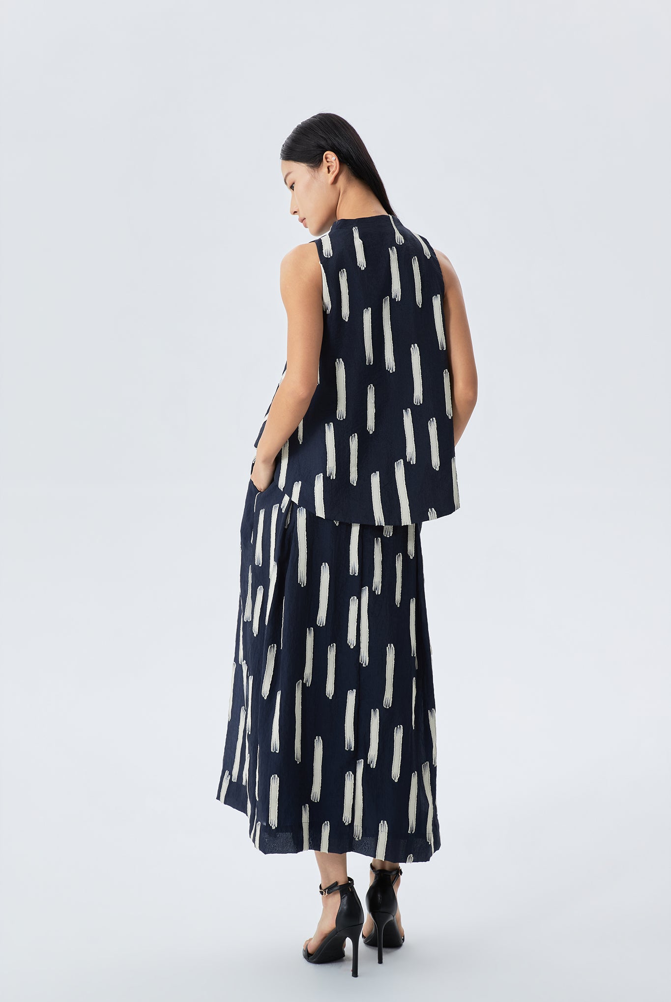 Tate Brush-stroke Lined Skirt