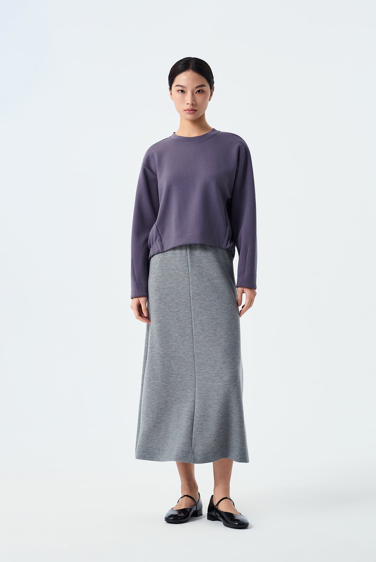 Sienna Ribbed A-Line Midi Skirt