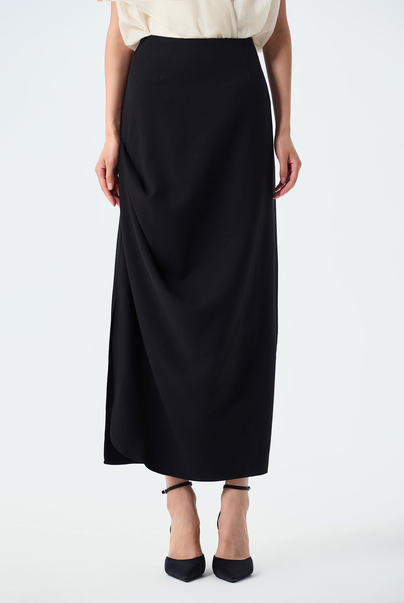 Ainsley Cowl Draped Maxi Skirt