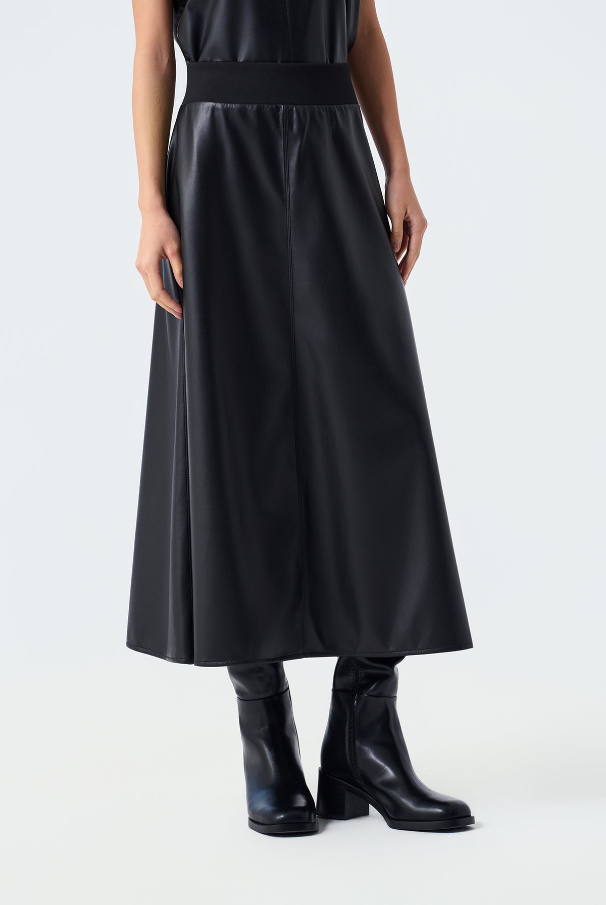 Marina A-Line Pleather Skirt