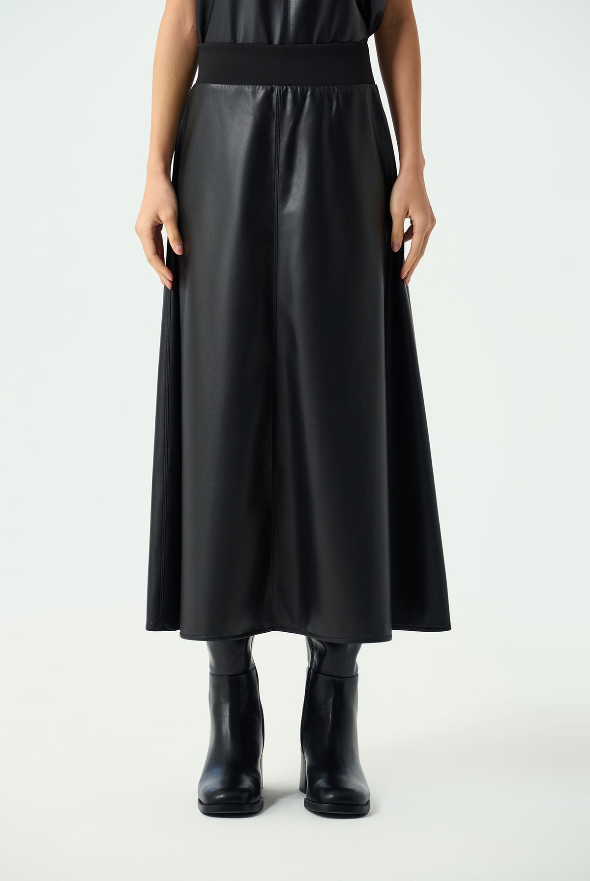 Marina A-Line Pleather Skirt