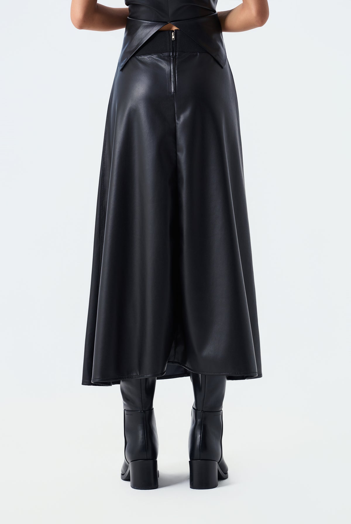 Marina A-Line Pleather Skirt