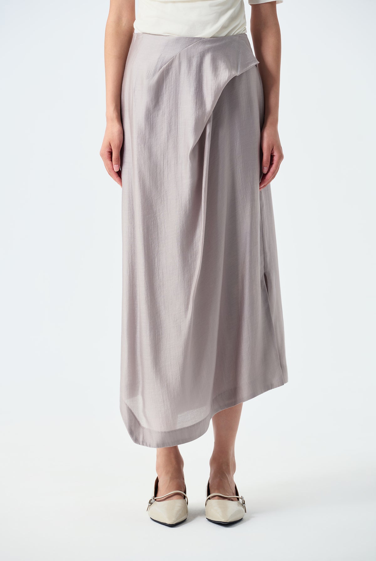 Elora Front Drape Asymmetric Skirt
