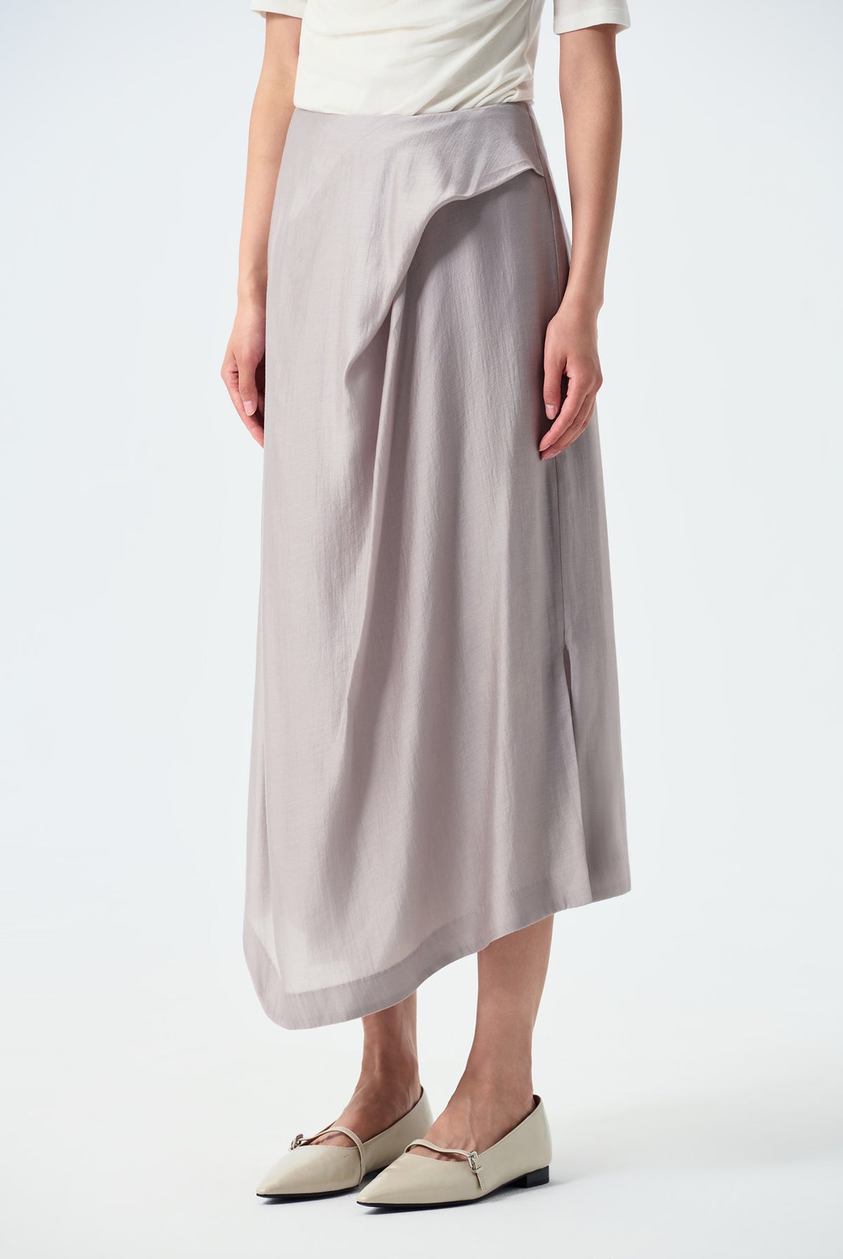 Elora Front Drape Asymmetric Skirt