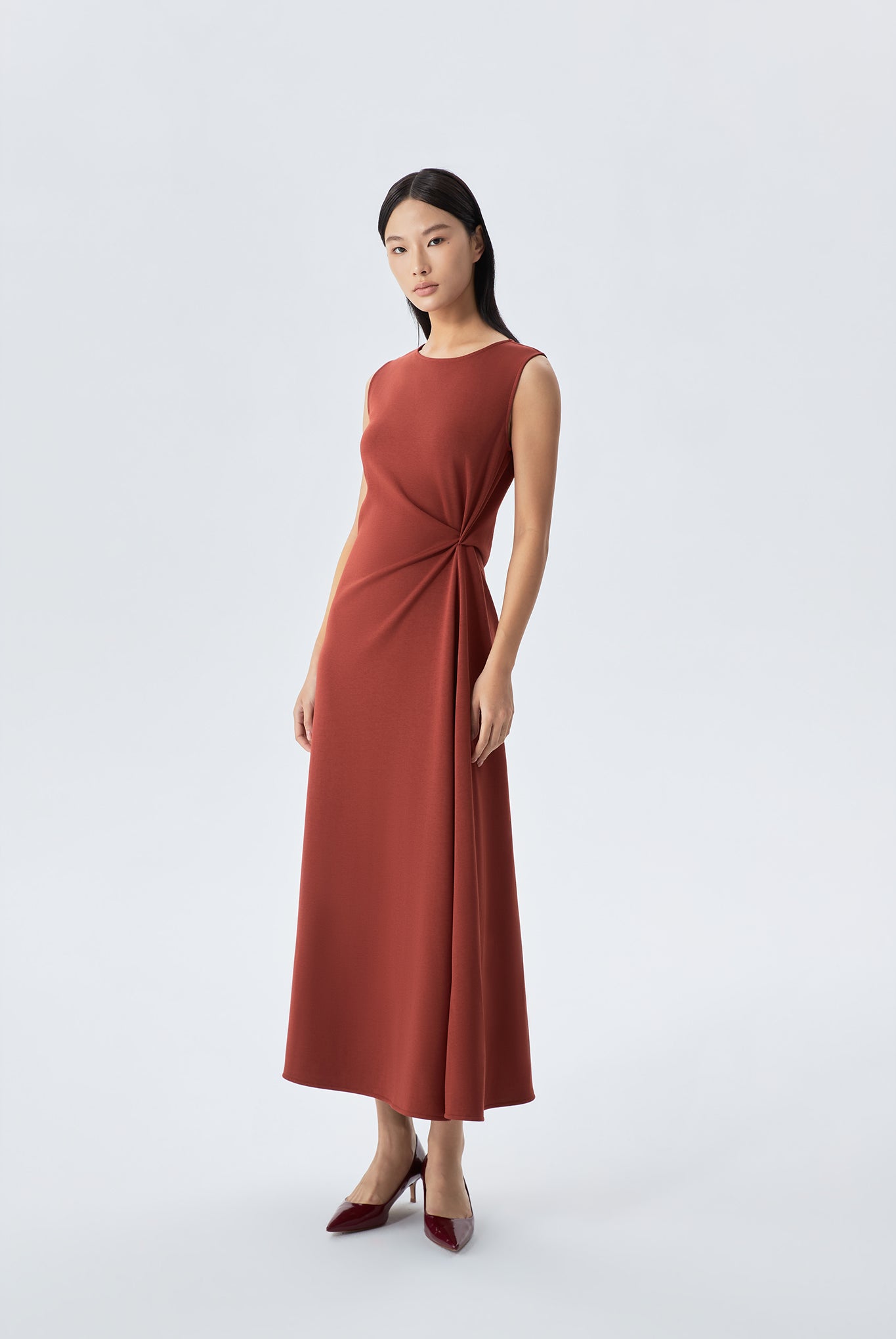 Tiara Front Twist Sleeveless Dress