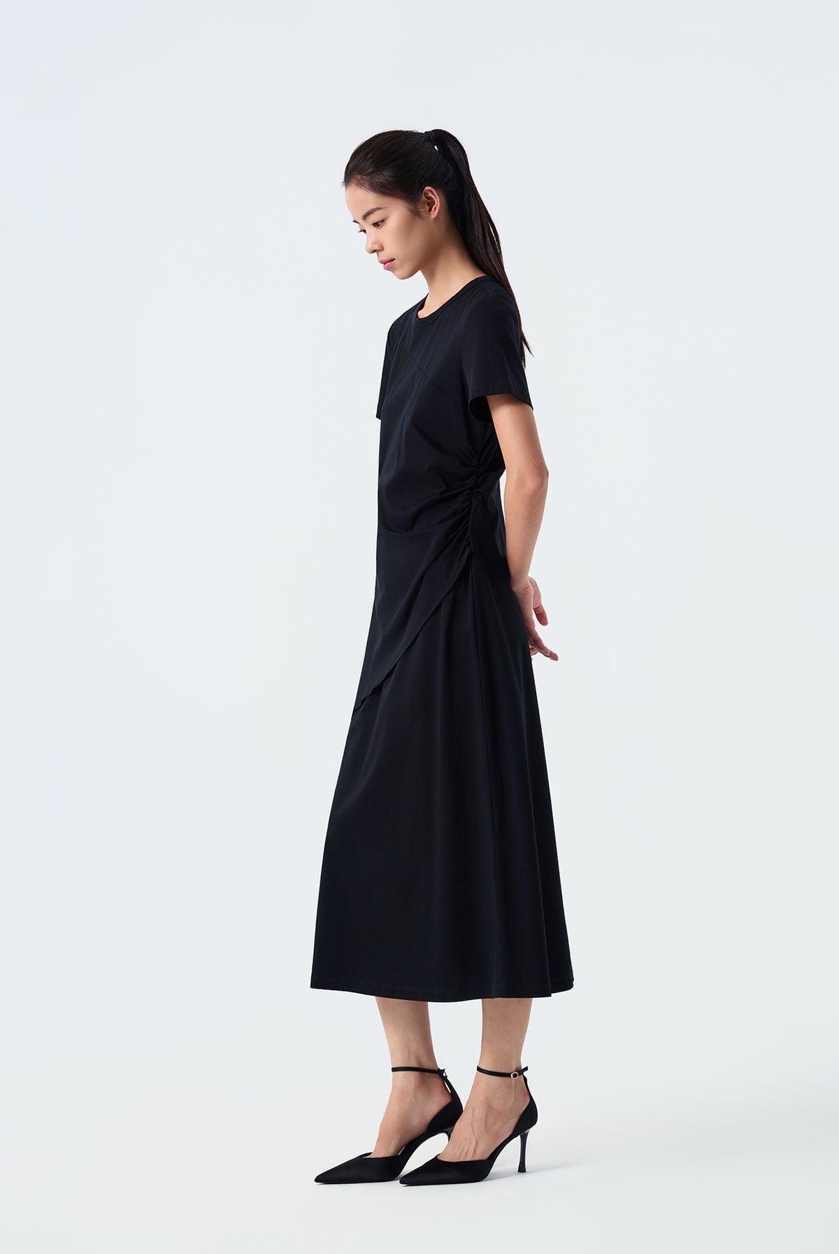 Julie Side-Ruched Jersey Dress