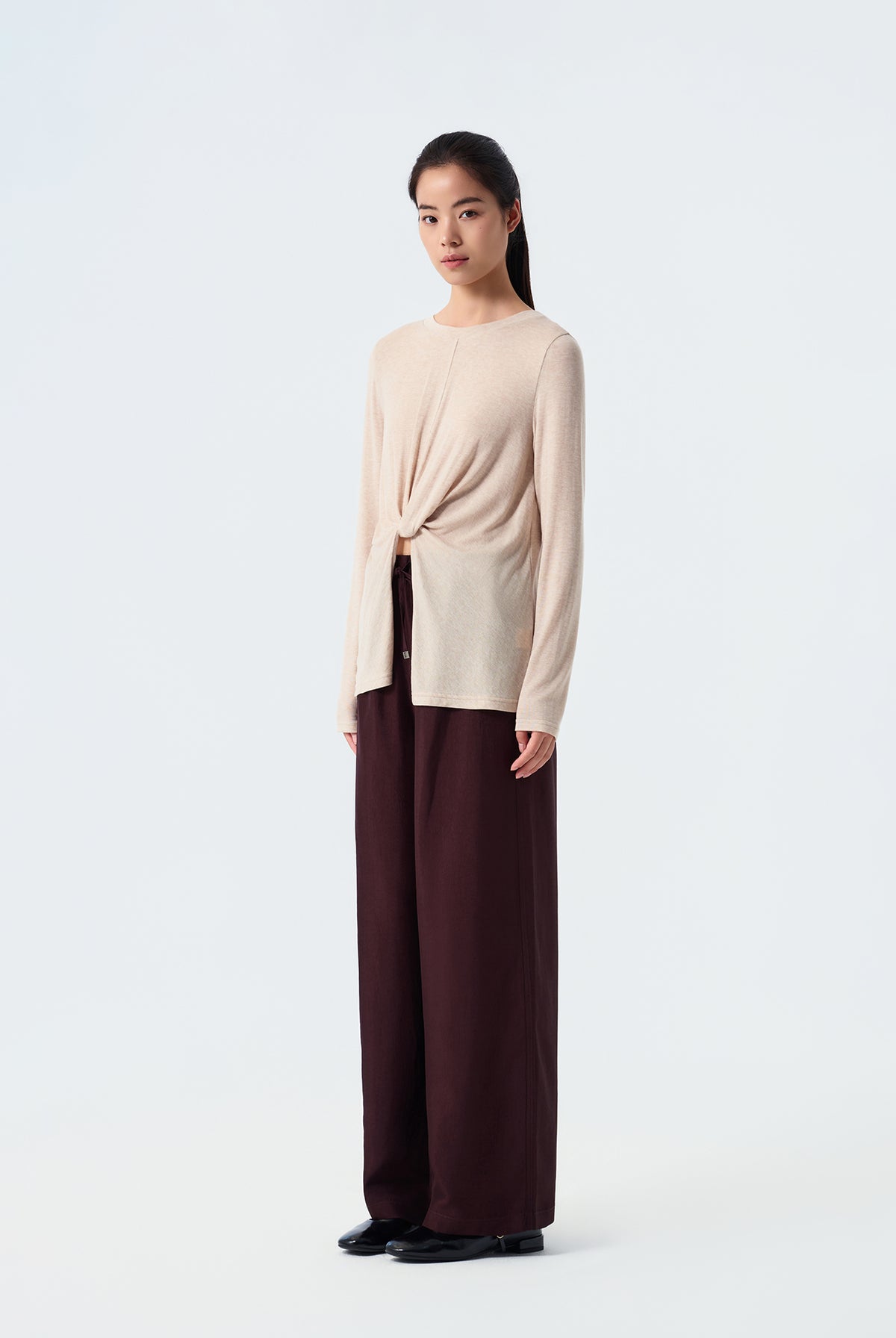 Lila Twist-Front Long Sleeve Top