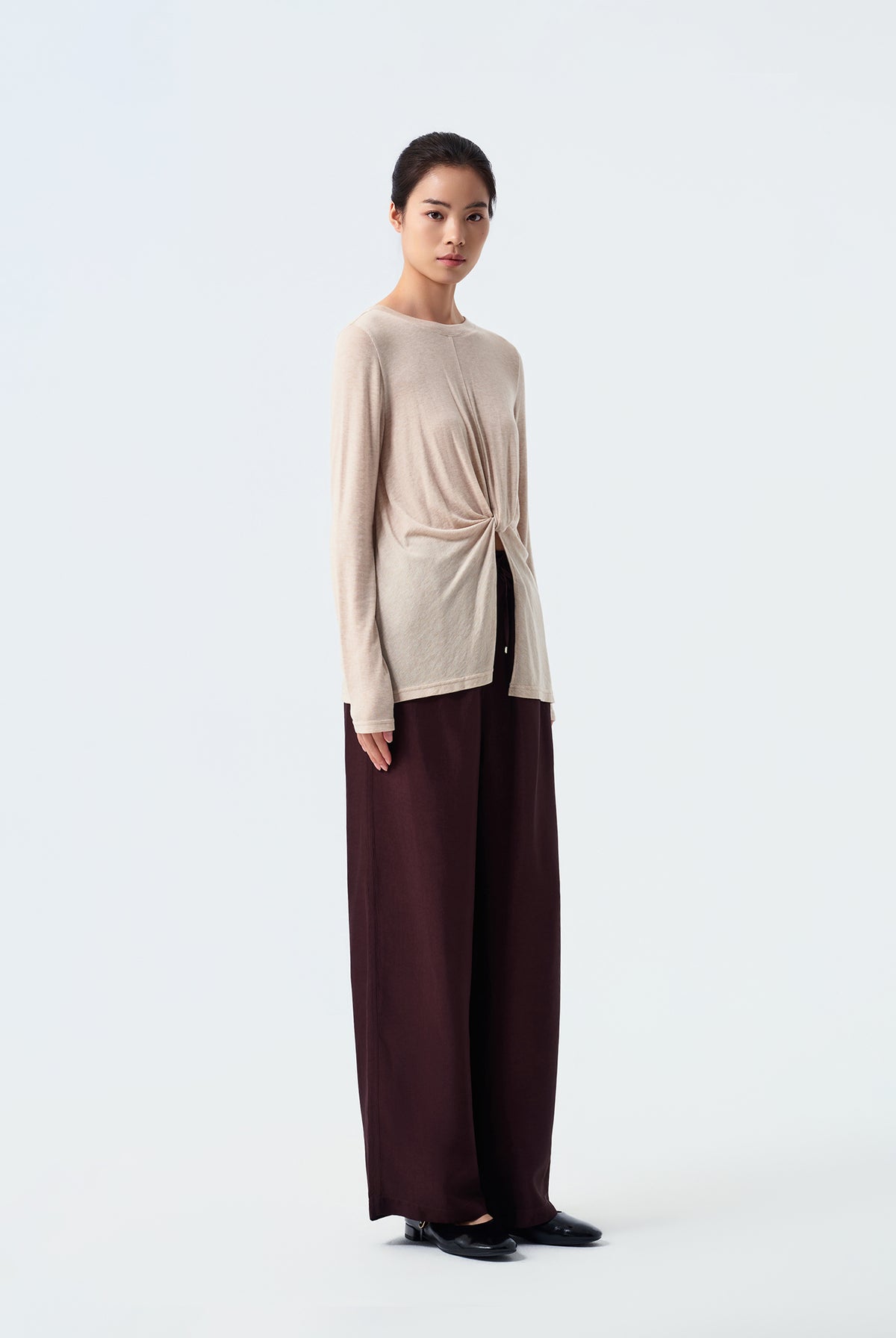 Lila Twist-Front Long Sleeve Top