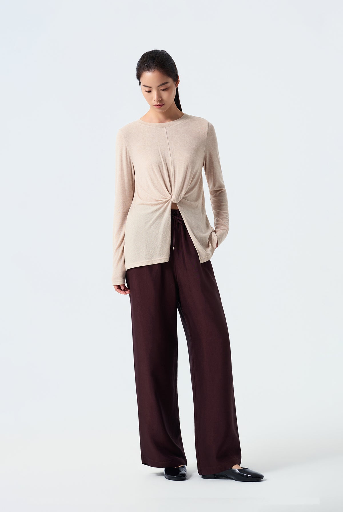 Lila Twist-Front Long Sleeve Top