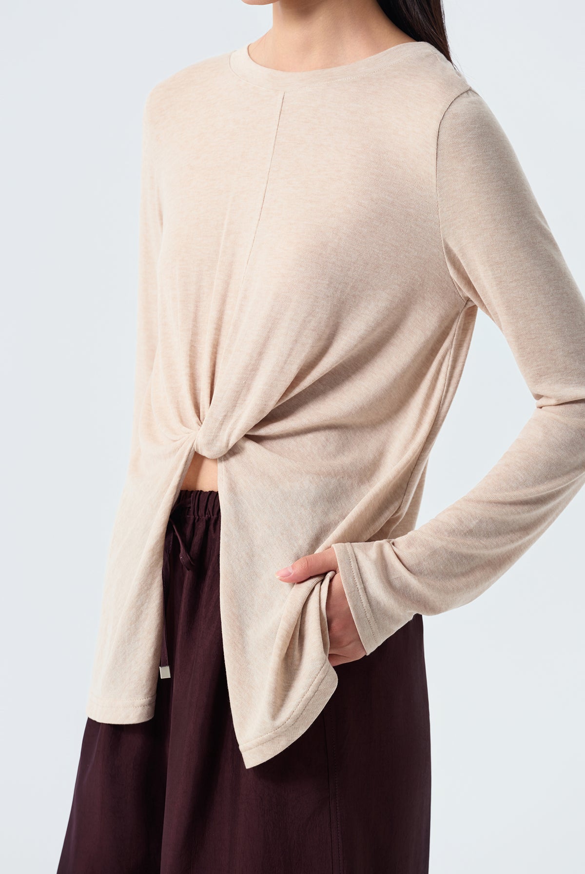 Lila Twist-Front Long Sleeve Top