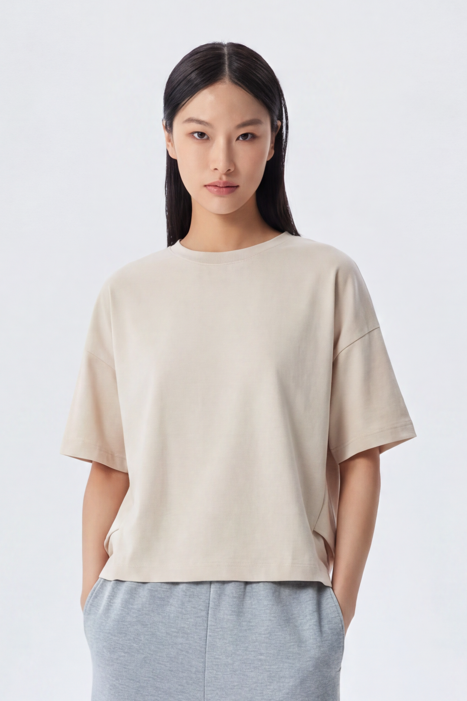 Ellen Contrast Panel Round Neck Tee