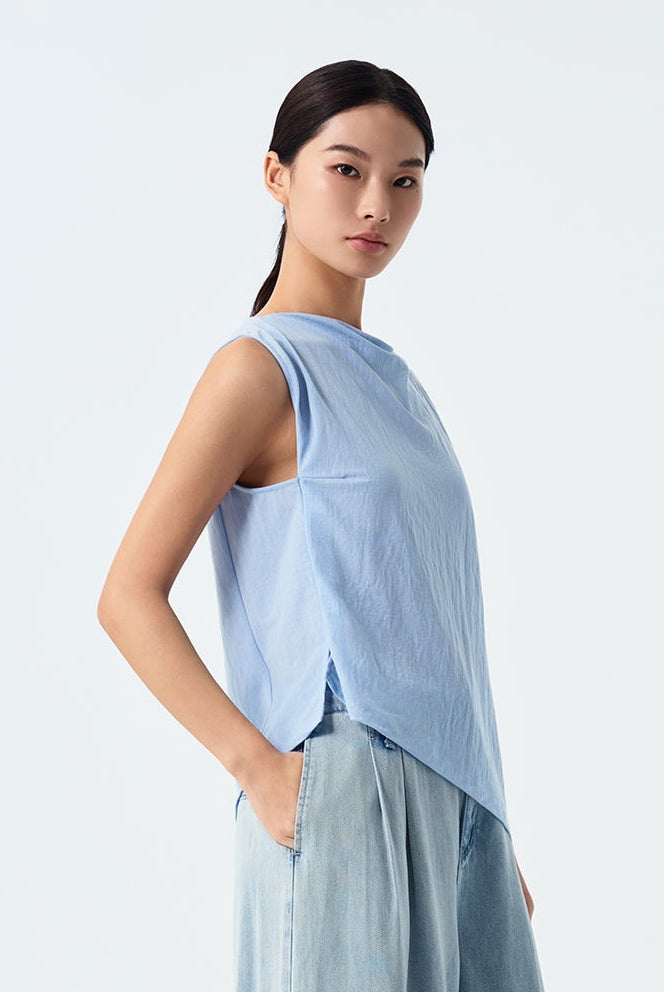Micah Asymmetric Sleeve and Hem Top
