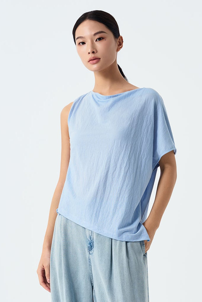 Micah Asymmetric Sleeve and Hem Top