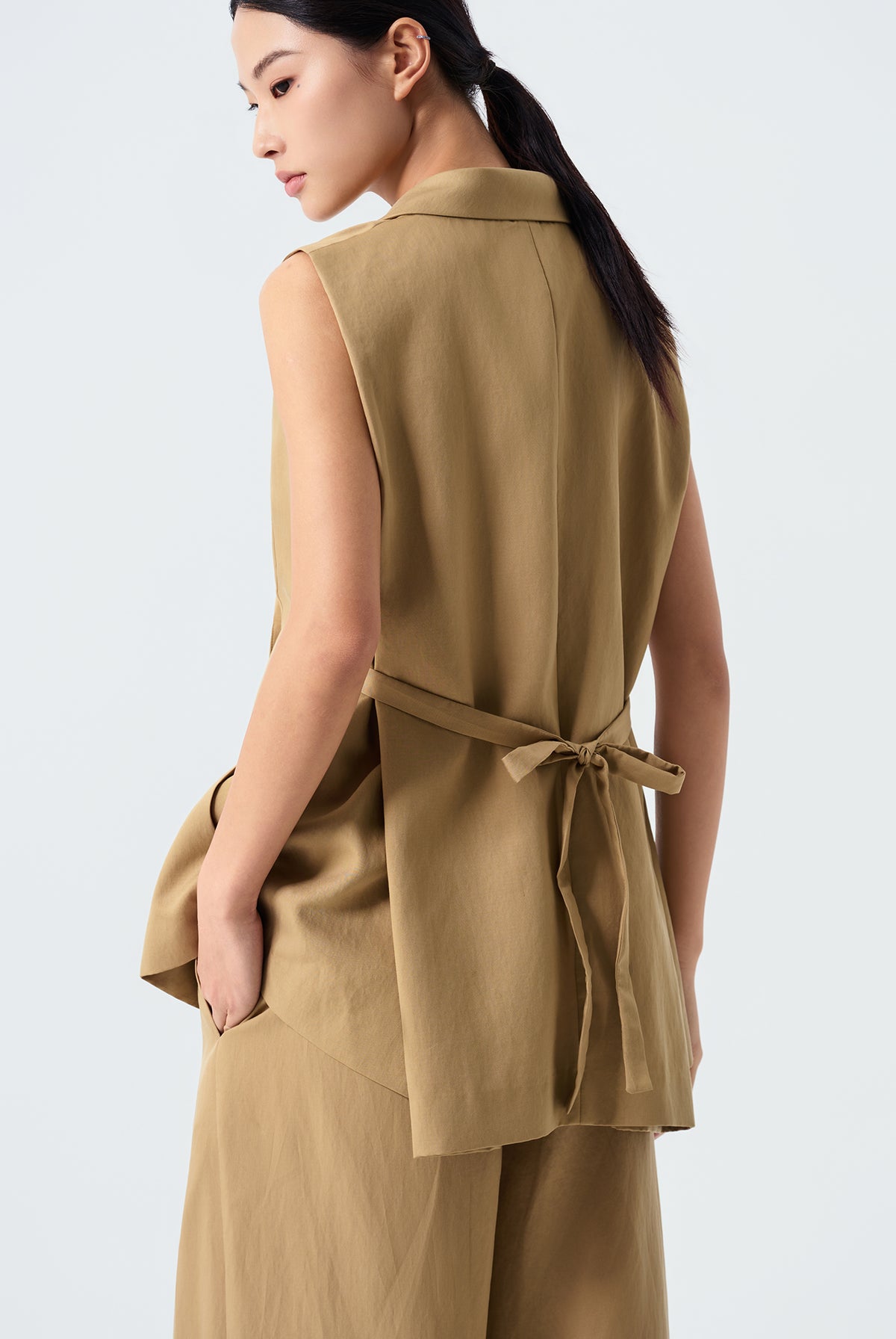 Miko Draped Back Sleeveless Vest