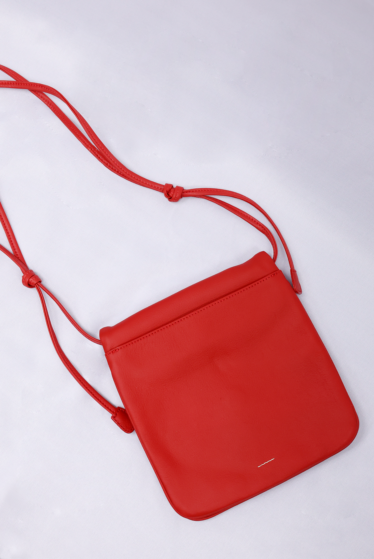 Foldover Leather Purse With Strap