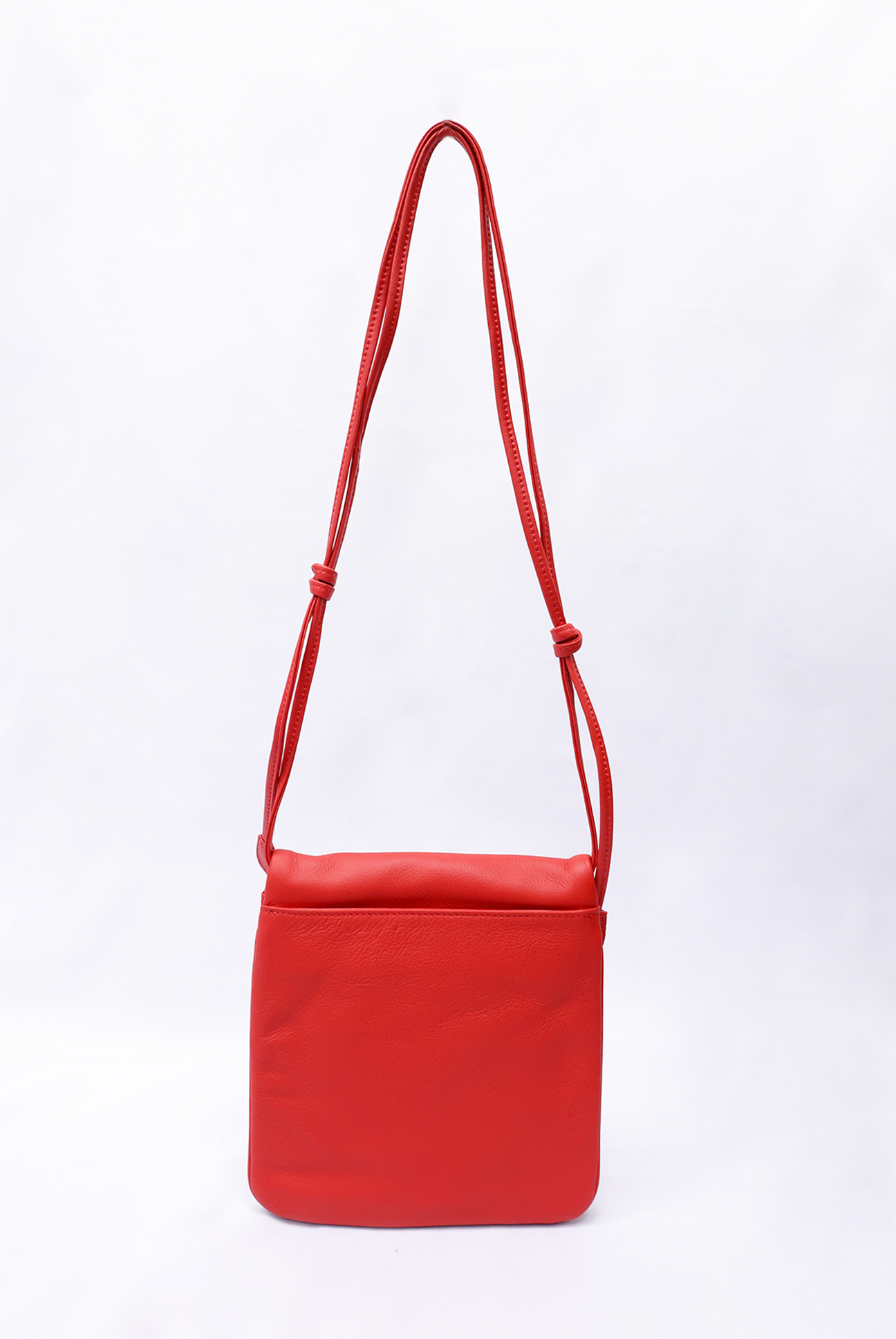Foldover Leather Purse With Strap